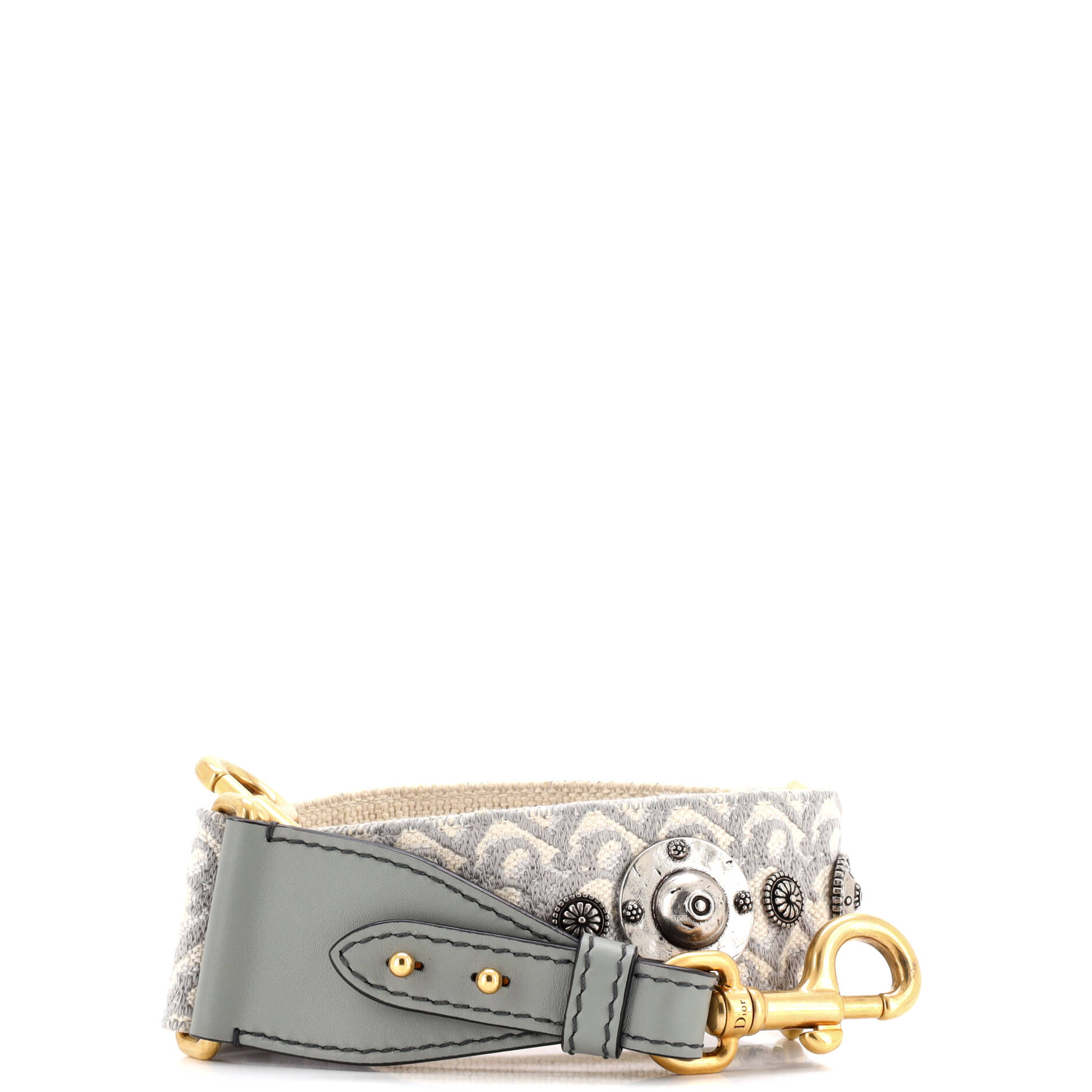 Christian Dior Shoulder Strap Embellished Oblique Canvas