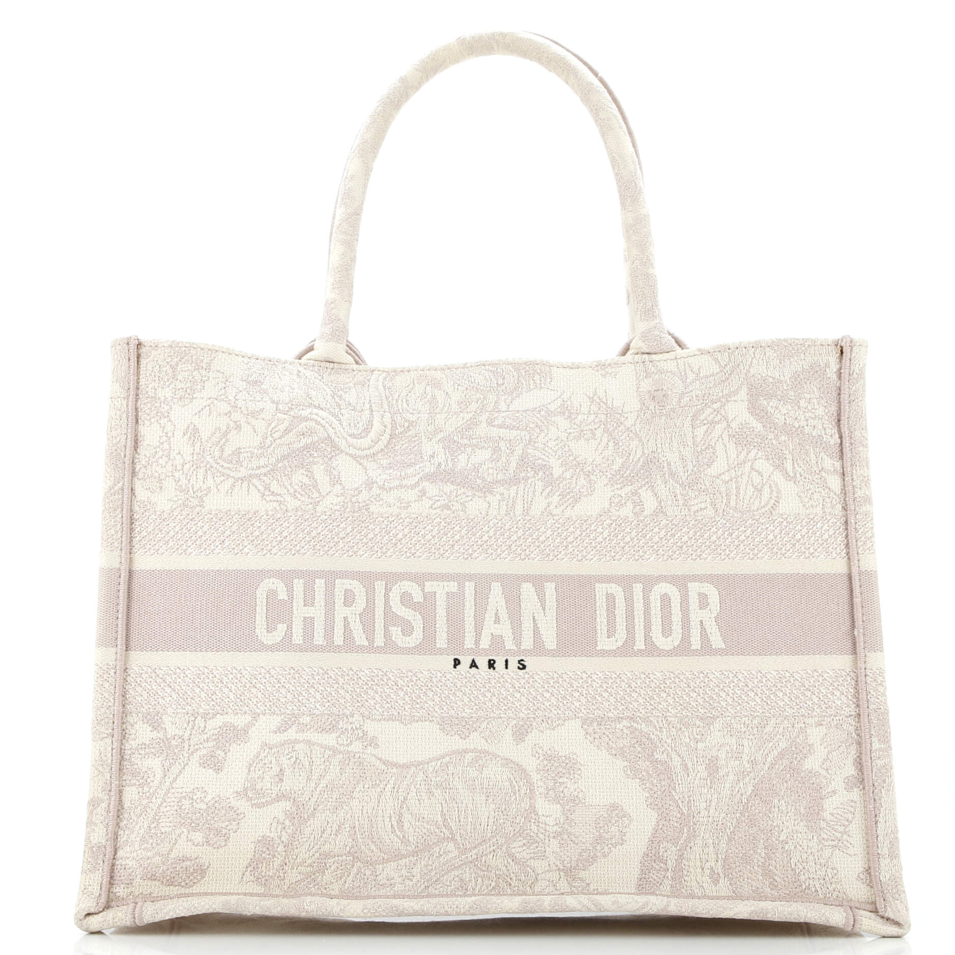Christian Dior Book Tote Embroidered Canvas Medium