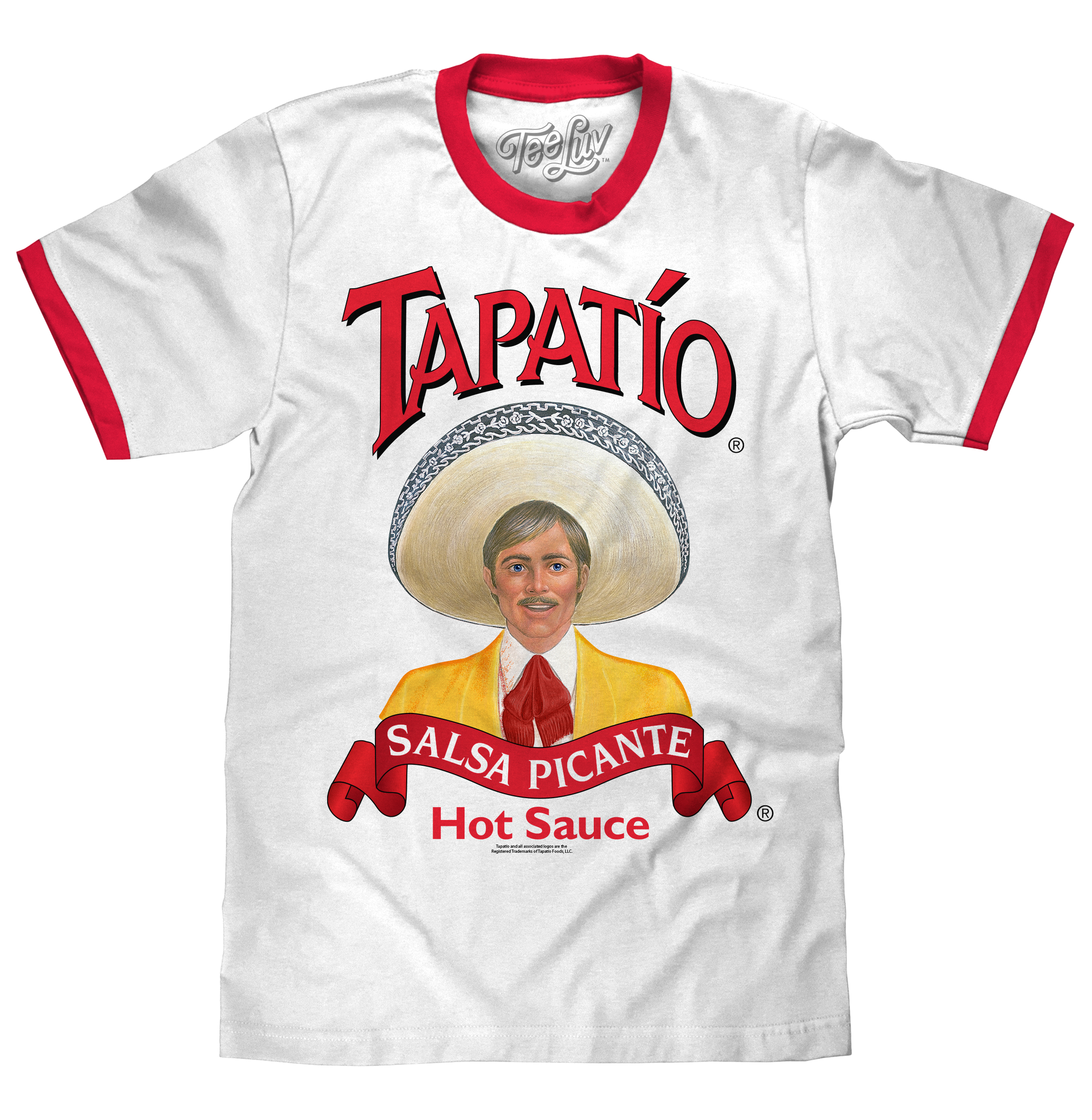 Tapatio Hot Sauce Ringer T-Shirt - White/Red