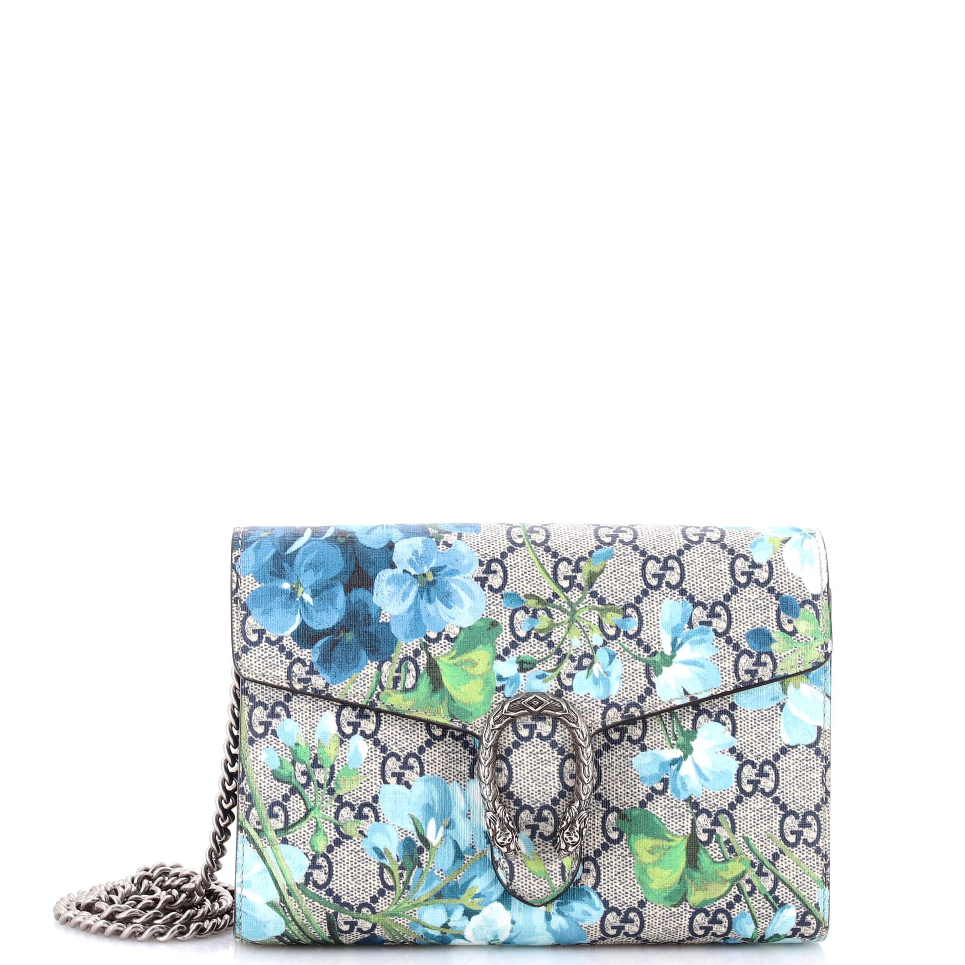 Gucci Dionysus Chain Wallet Blooms Print GG Coated Canvas Small