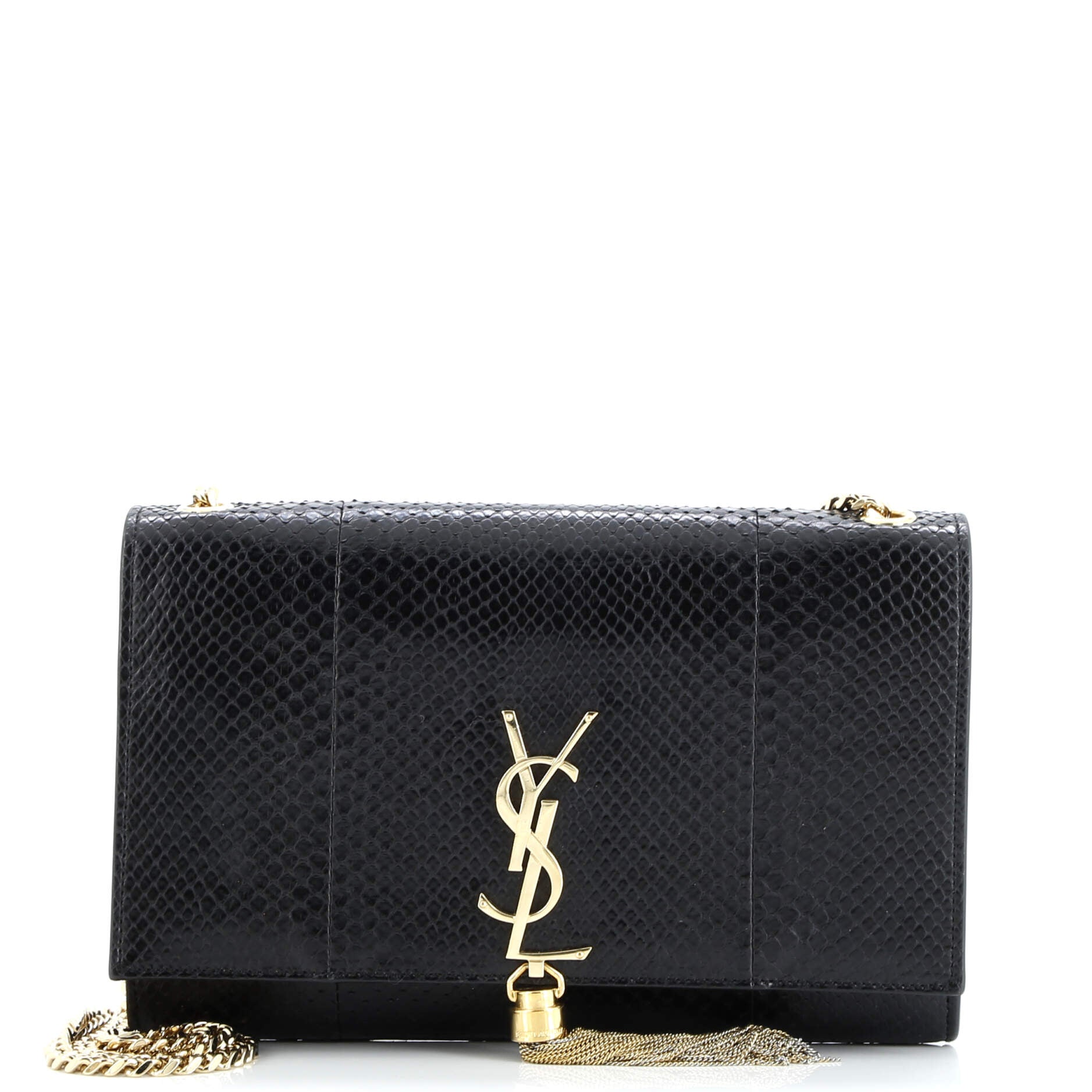 Saint Laurent Classic Monogram Tassel Crossbody Bag Python Medium