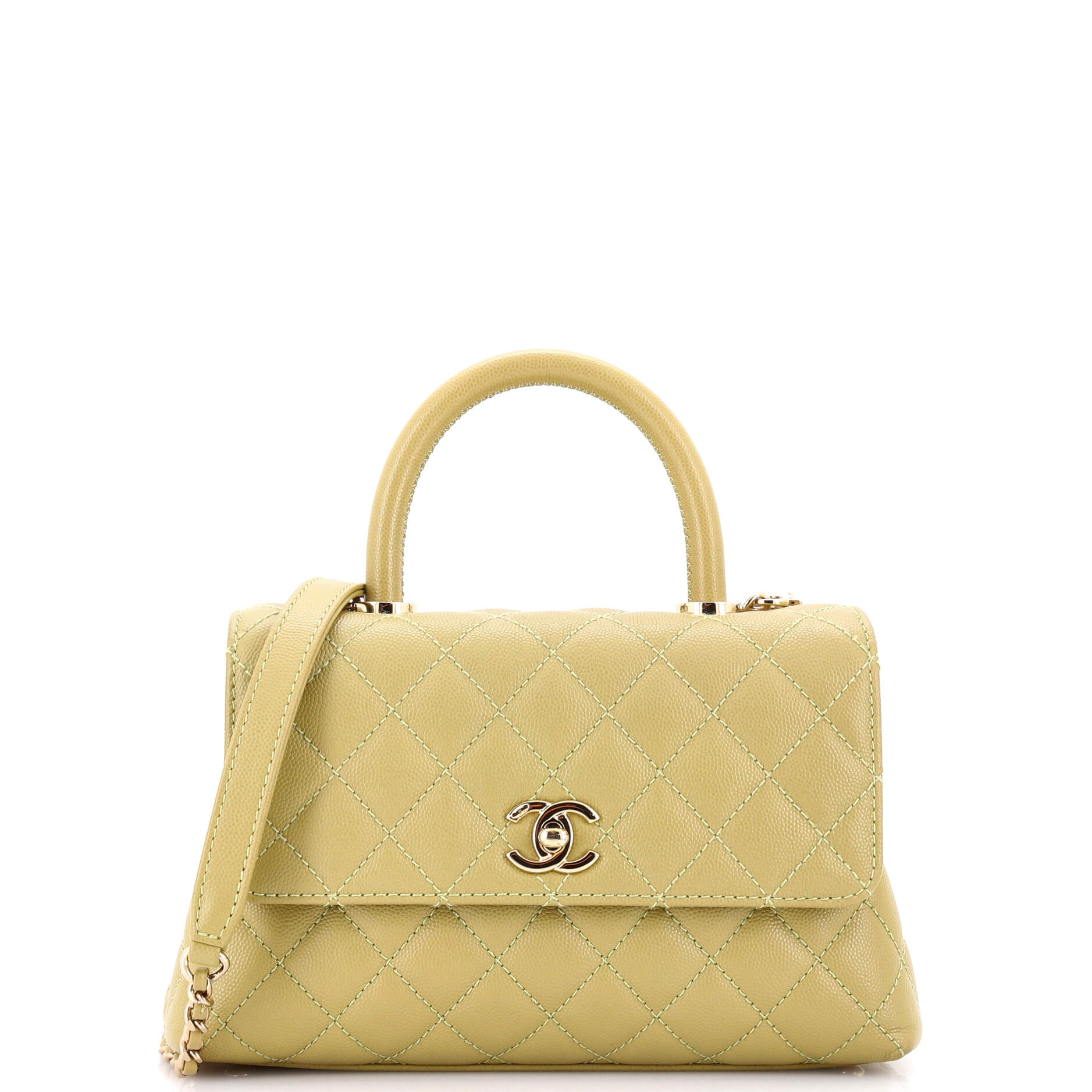 Chanel Coco Top Handle Bag Quilted Caviar Mini