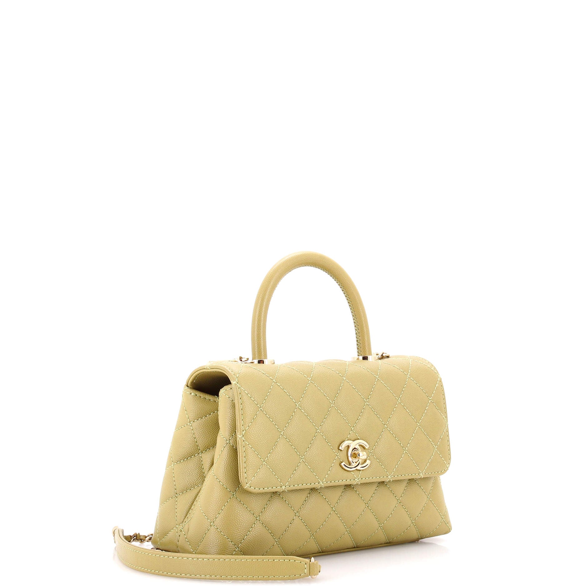 Chanel Coco Top Handle Bag Quilted Caviar Mini
