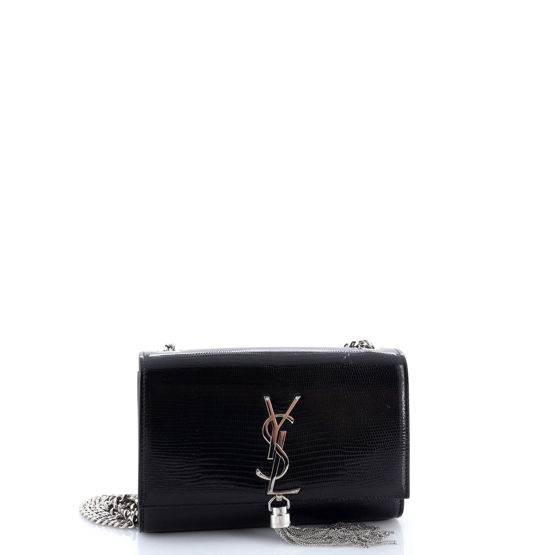 Saint Laurent Classic Monogram Tassel Crossbody Bag Lizard Embossed Leather Medium