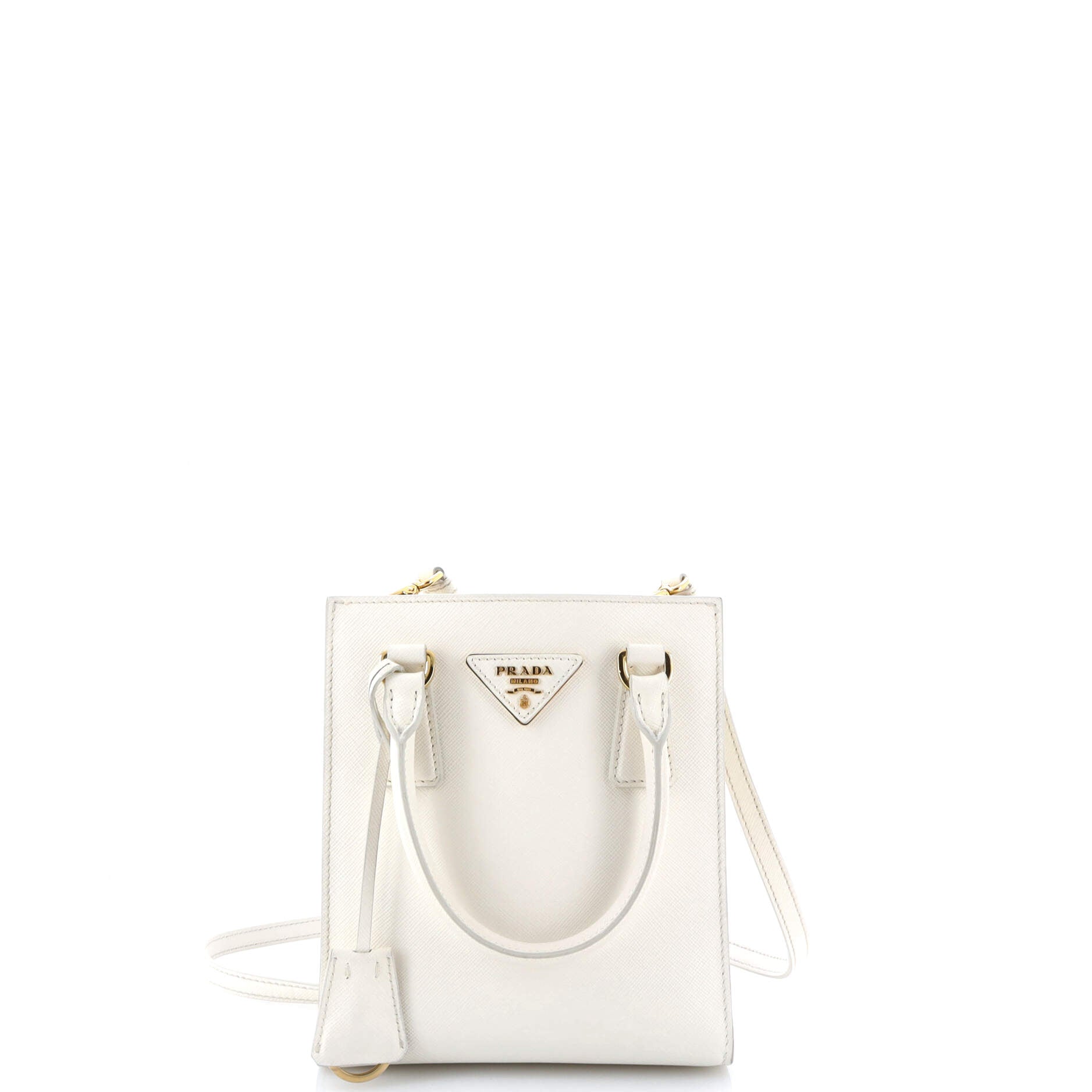 Prada Convertible Open Tote Saffiano Leather Mini
