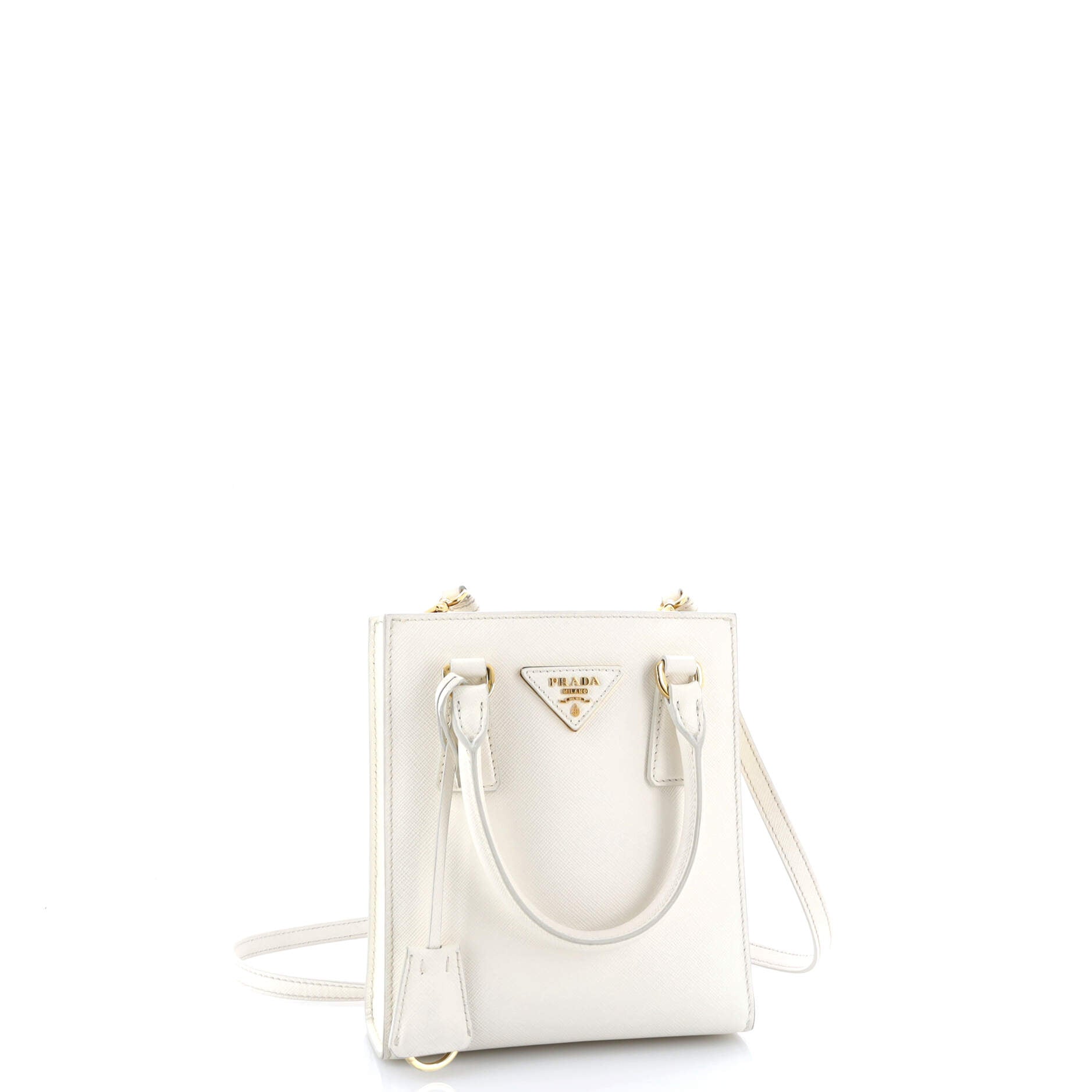 Prada Convertible Open Tote Saffiano Leather Mini