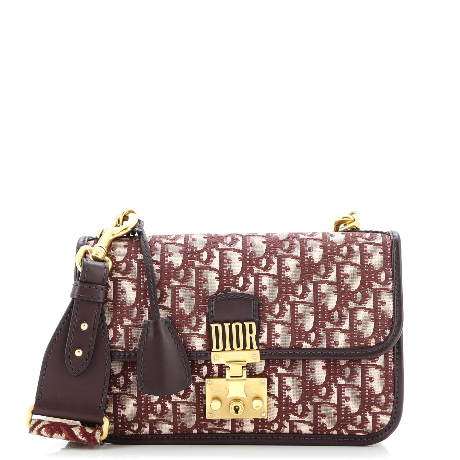 Christian Dior Dioraddict Flap Bag with Strap Oblique Canvas Medium