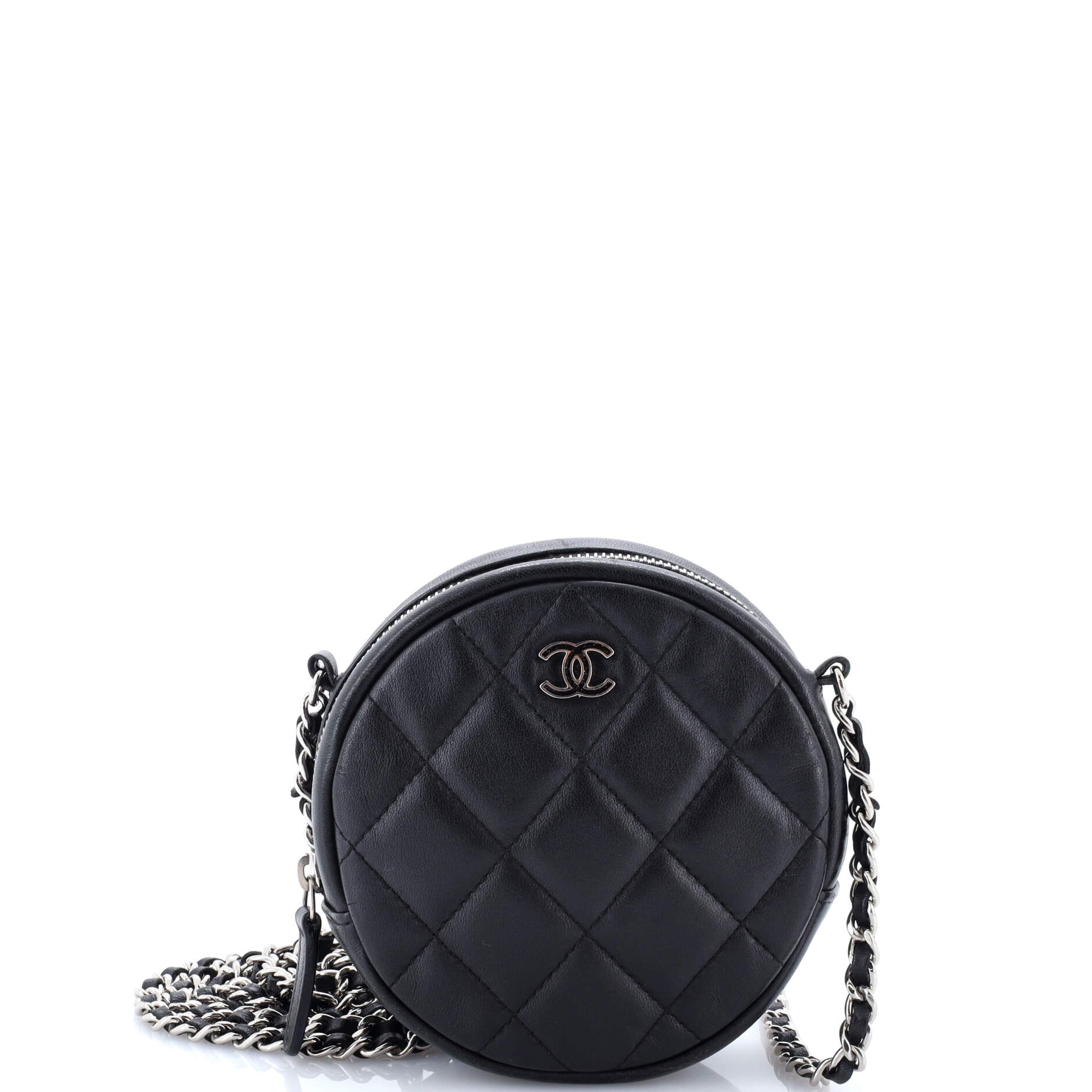 Chanel Round Clutch with Chain Quilted Lambskin Mini