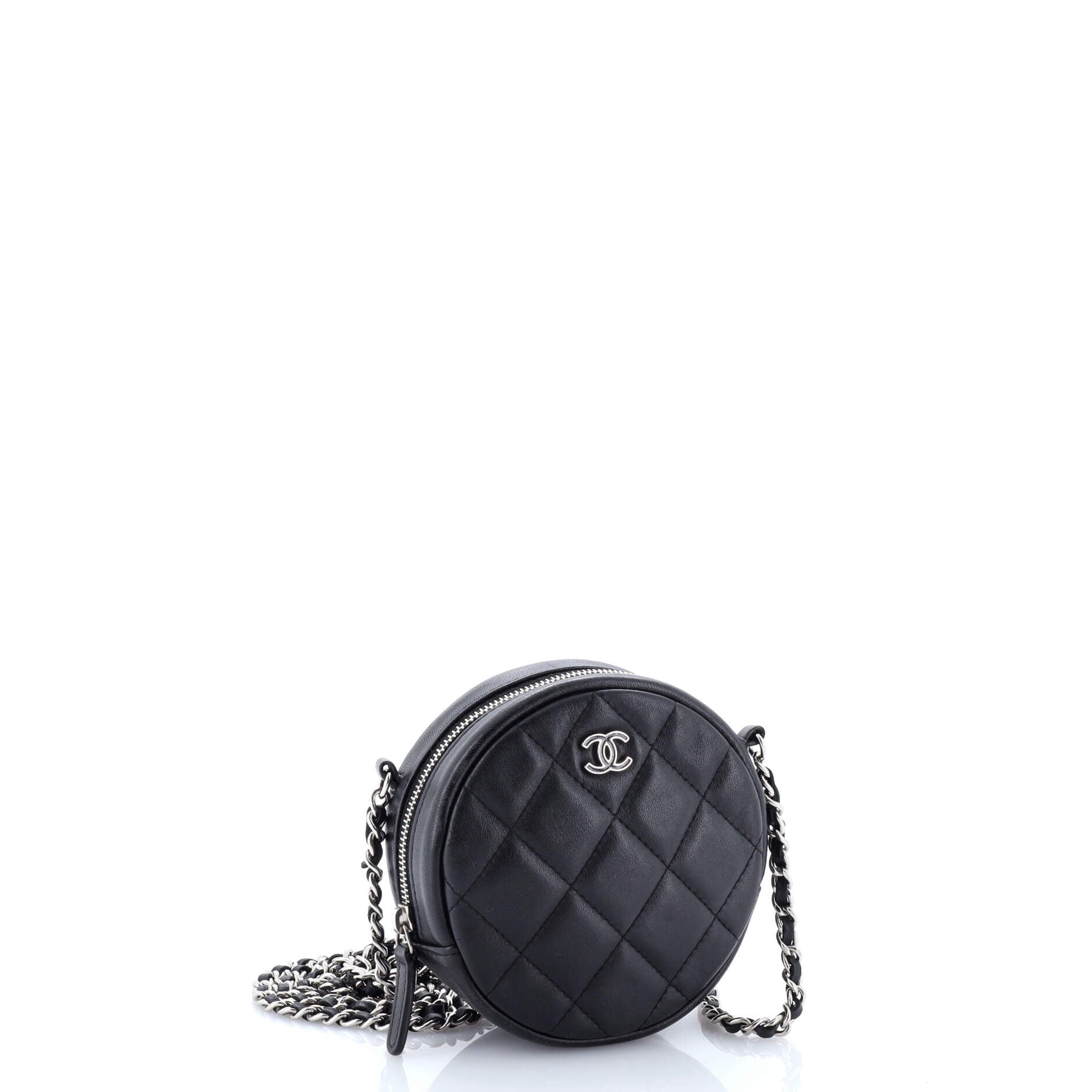 Chanel Round Clutch with Chain Quilted Lambskin Mini