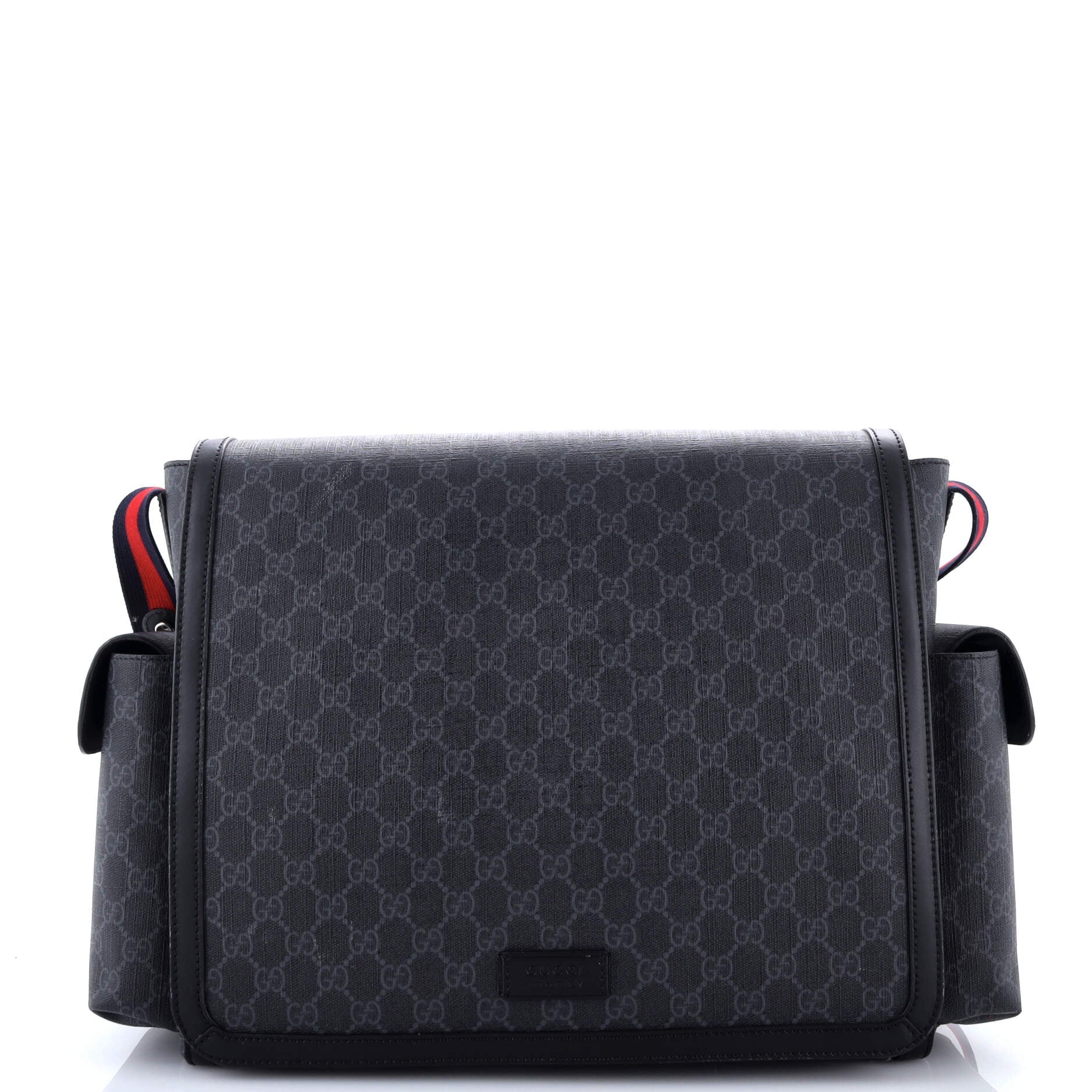 Gucci Web Strap Diaper Bag GG Coated Canvas Small