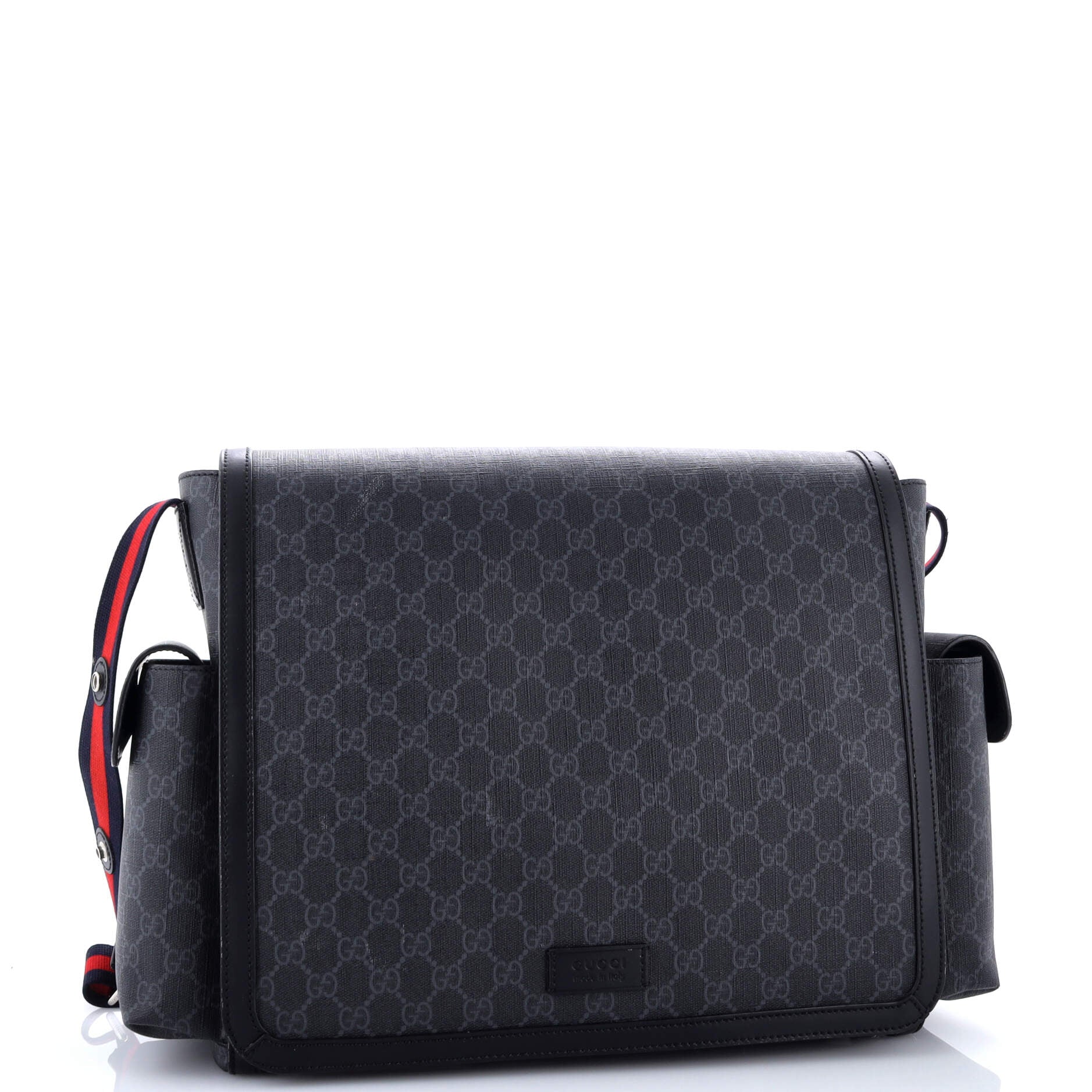 Gucci Web Strap Diaper Bag GG Coated Canvas Small