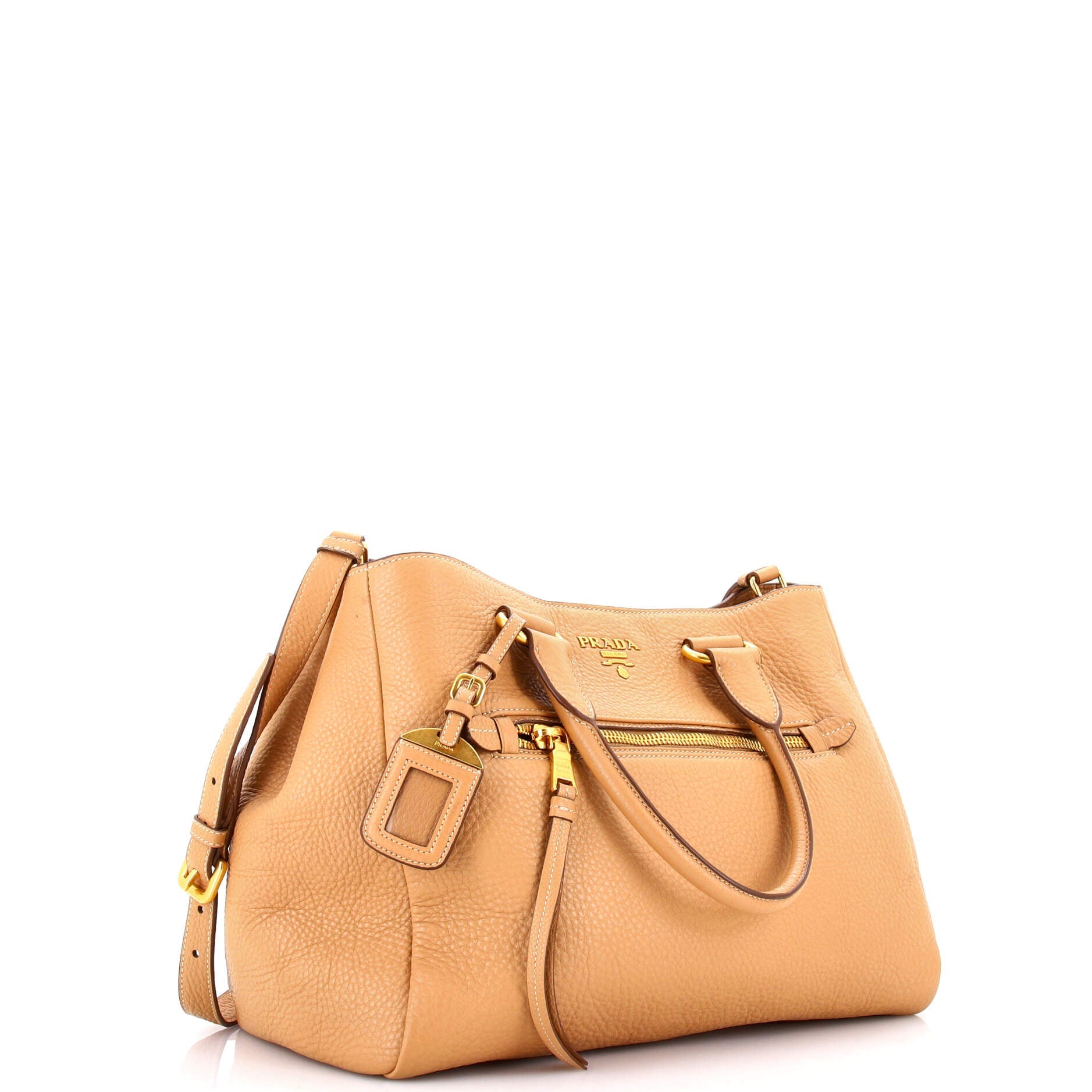 Prada Front Pocket Convertible Tote Vitello Phenix Medium