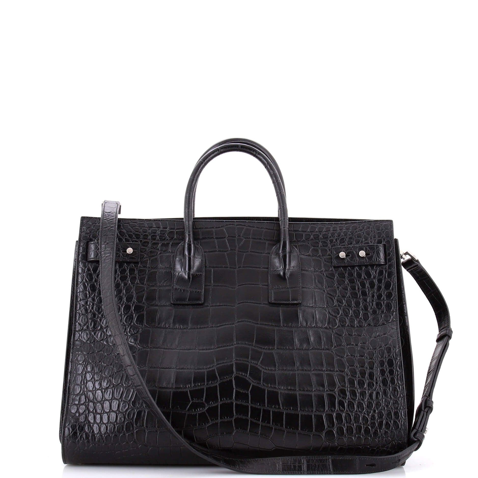 Saint Laurent Sac de Jour Souple Bag Crocodile Embossed Leather Large