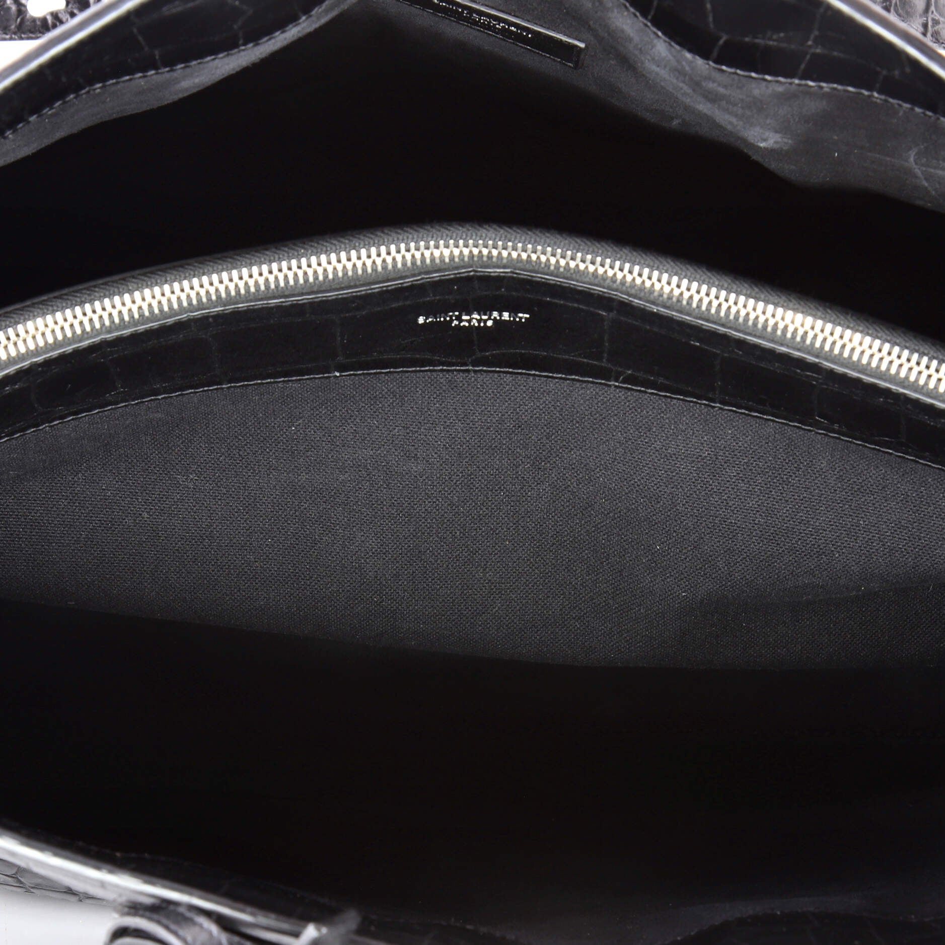Saint Laurent Sac de Jour Souple Bag Crocodile Embossed Leather Large