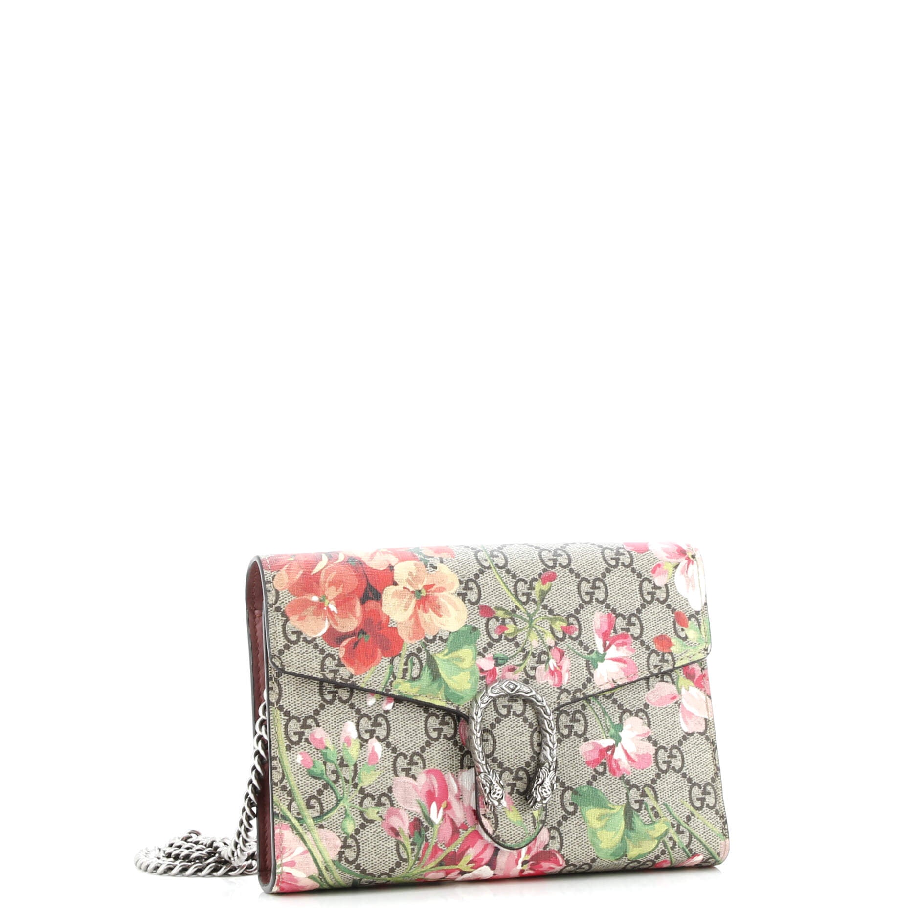Gucci Dionysus Chain Wallet Blooms Print GG Coated Canvas Small