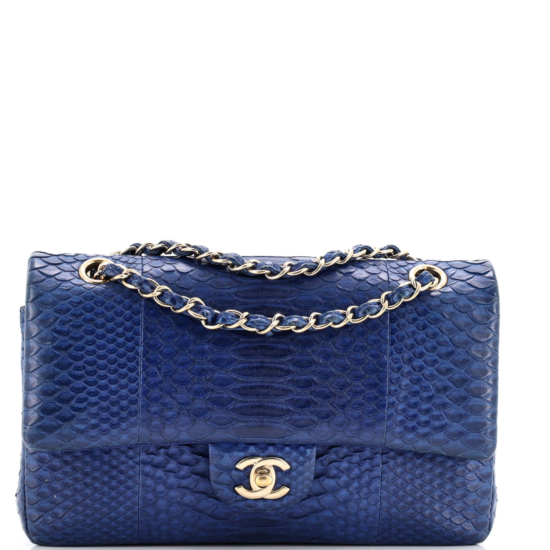 Chanel Classic Double Flap Bag Python Medium