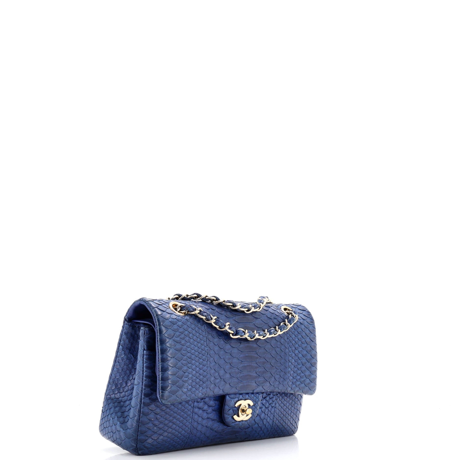 Chanel Classic Double Flap Bag Python Medium
