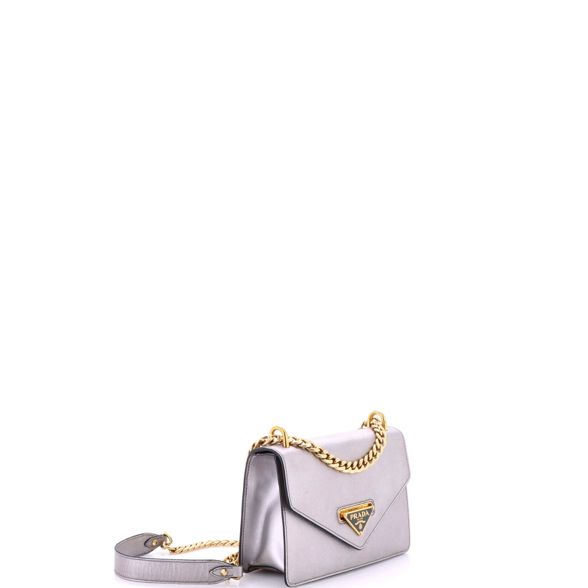 Prada Envelope Flap Chain Shoulder bag Saffiano Leather Small