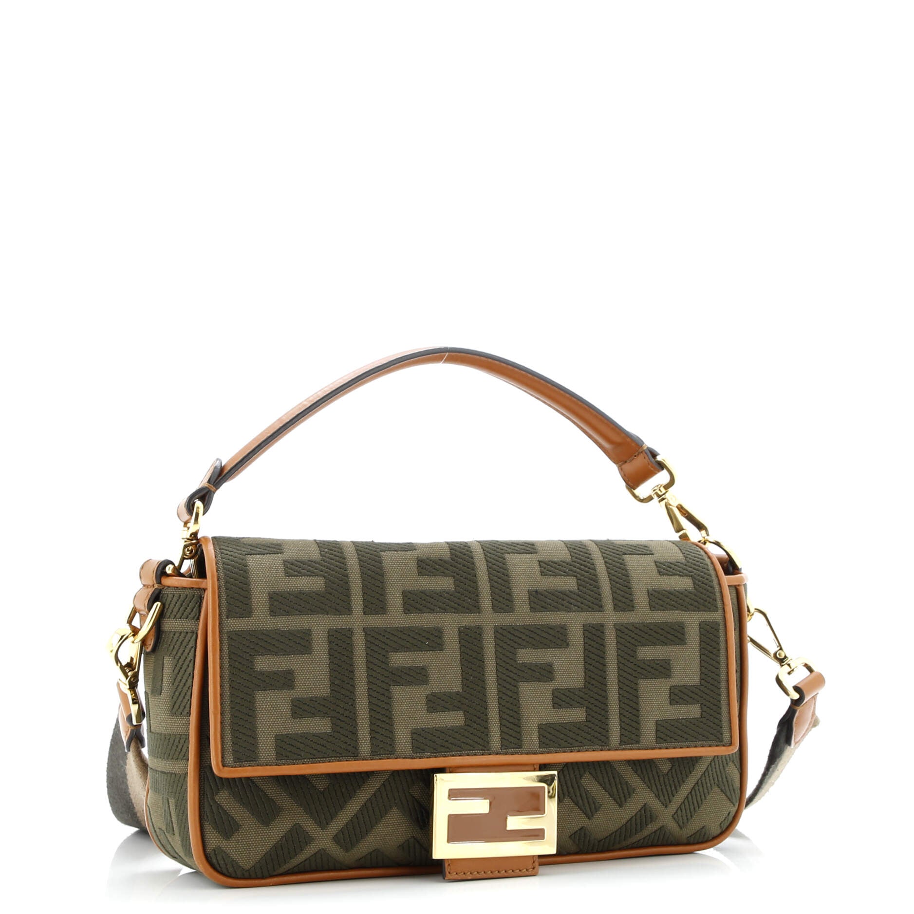 Fendi Baguette NM Bag Zucca Embroidered Canvas Medium