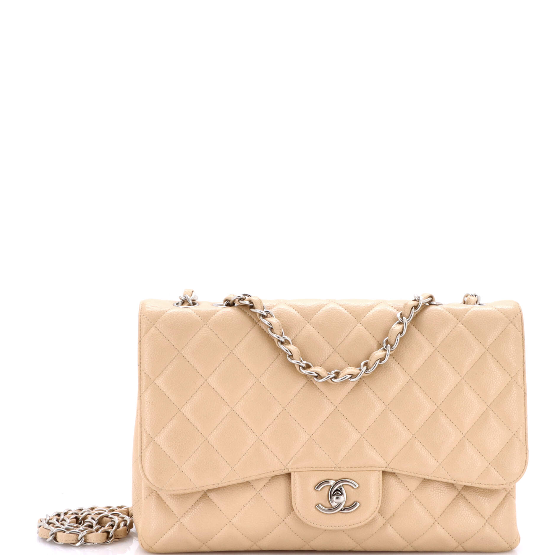 Chanel Classic Single Flap Bag Quilted Caviar Jumbo