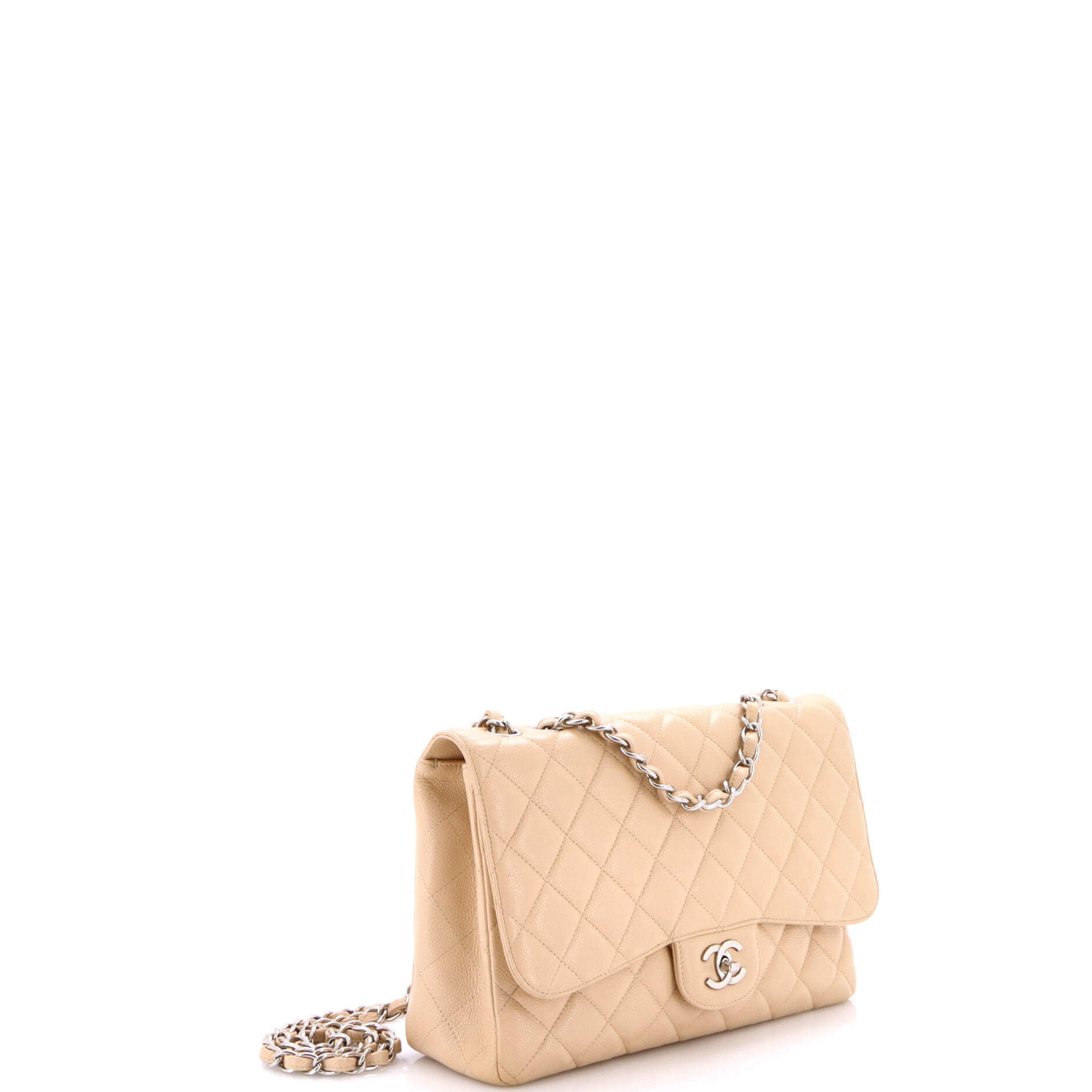 Chanel Classic Single Flap Bag Quilted Caviar Jumbo