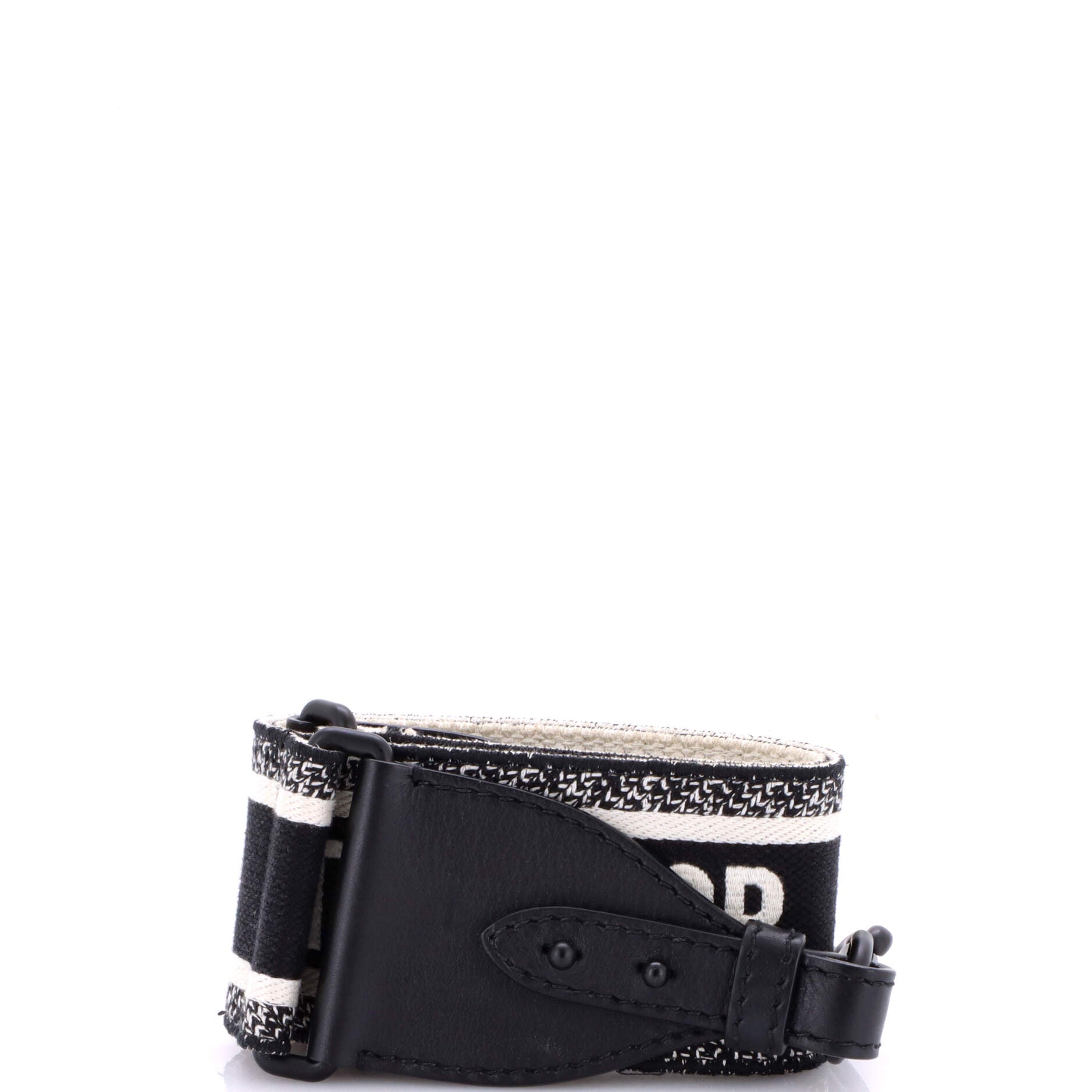 Christian Dior Logo Shoulder Strap Embroidered Canvas