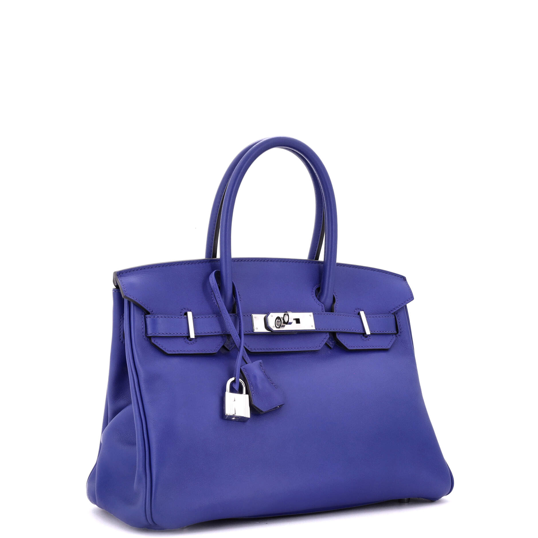 Hermes Birkin Handbag Blue Swift with Palladium Hardware 30