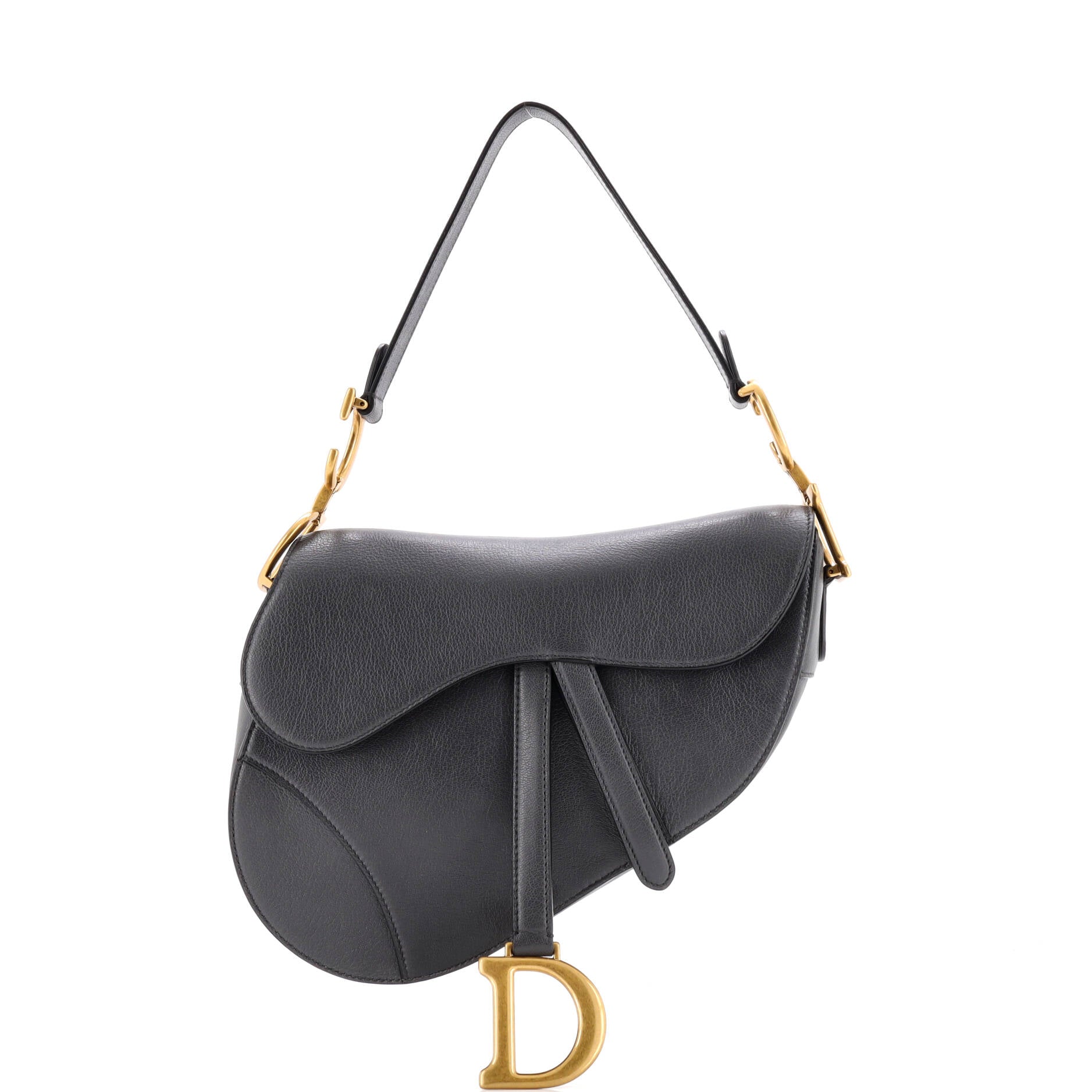 Christian Dior Saddle Handbag Leather Medium