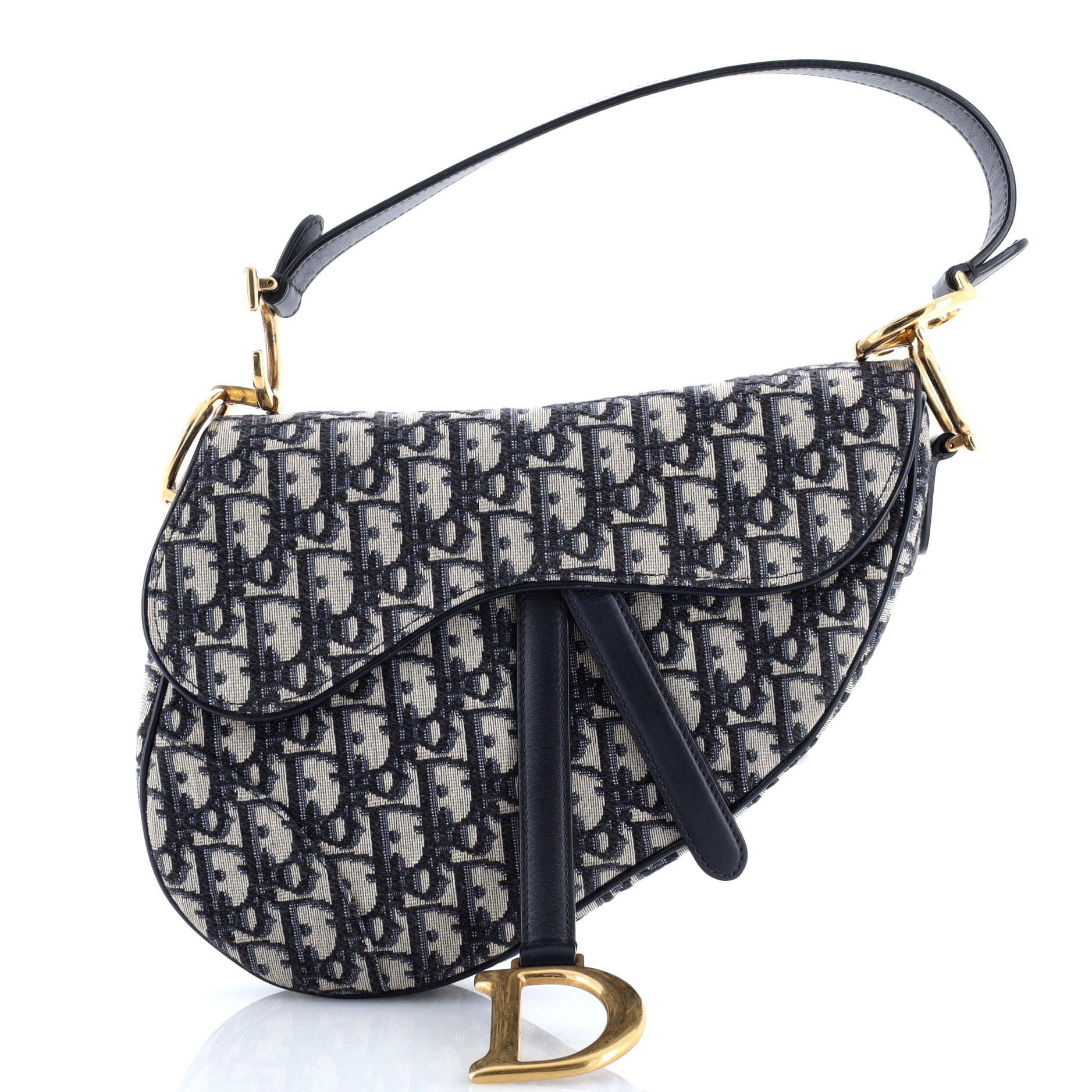 Christian Dior Saddle Handbag Oblique Canvas Medium