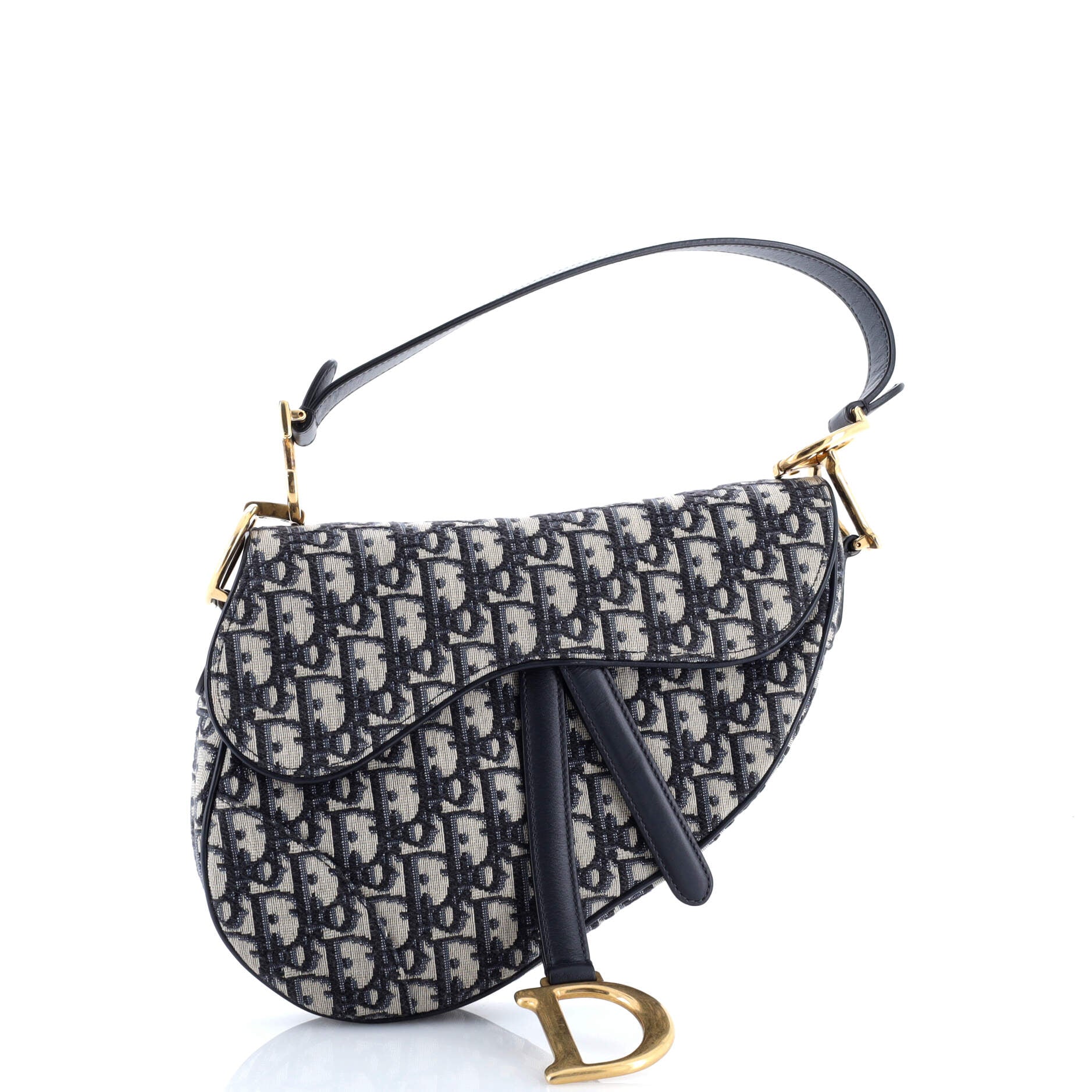 Christian Dior Saddle Handbag Oblique Canvas Medium