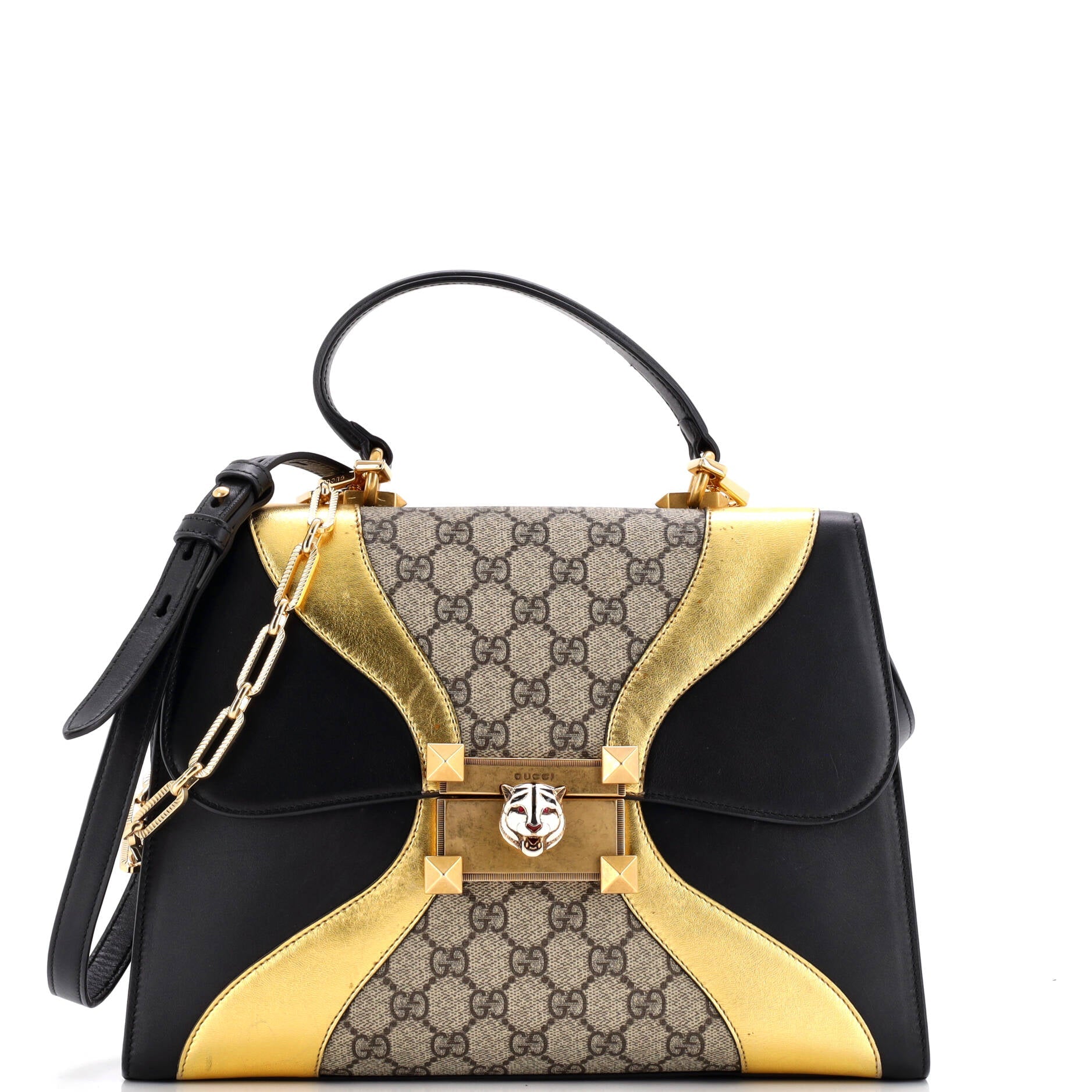 Gucci Osiride Top Handle Bag GG Coated Canvas and Leather Medium