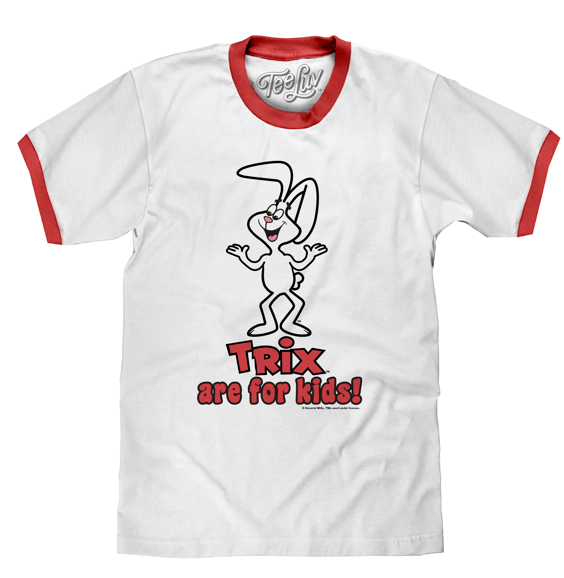 Trix are for Kids! Ringer T-Shirt - White and Red