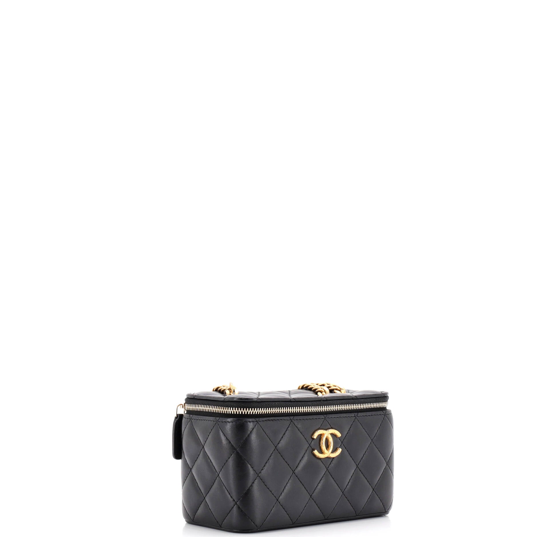 Chanel All Slide Long Vanity Case with Chain Quilted Lambskin Small