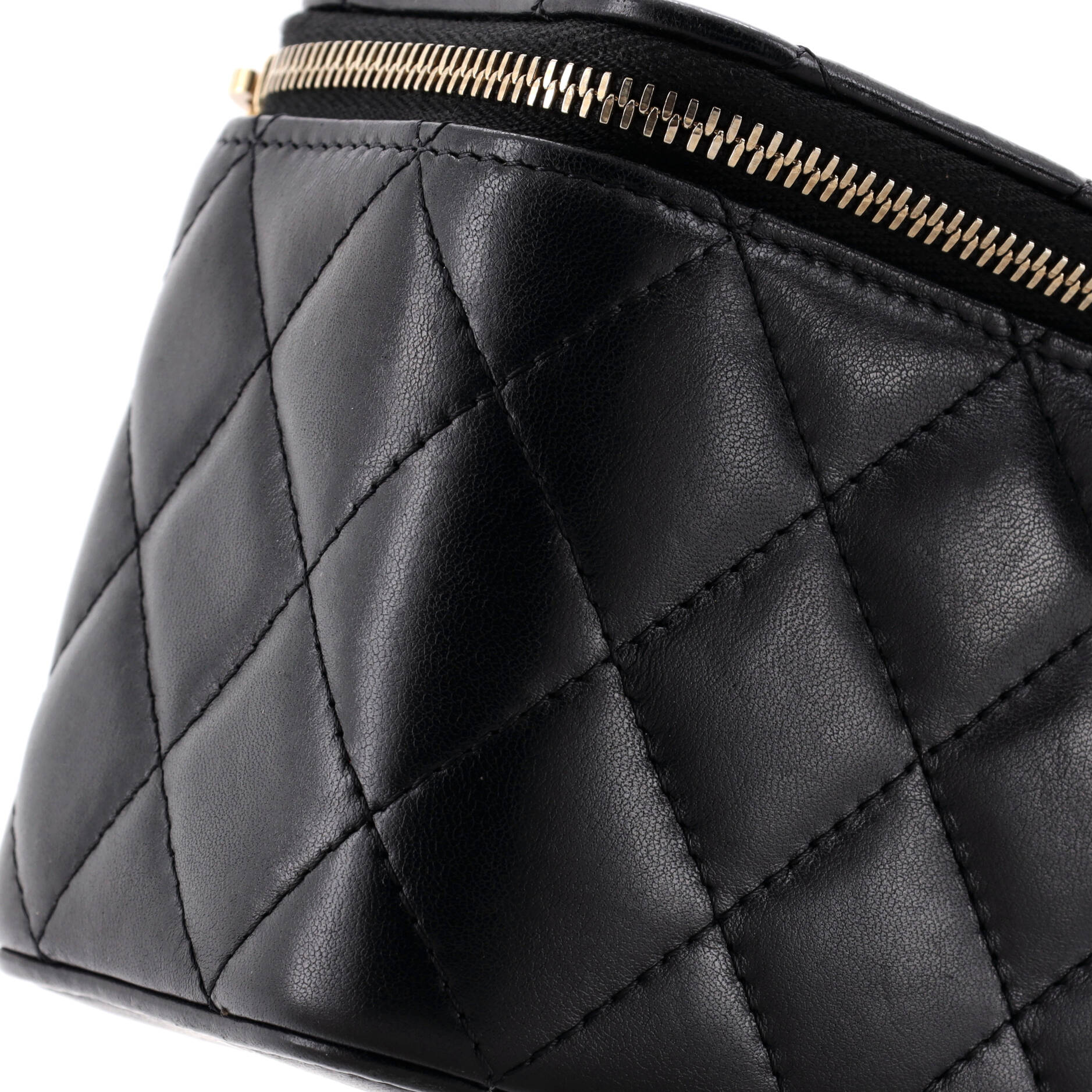 Chanel All Slide Long Vanity Case with Chain Quilted Lambskin Small