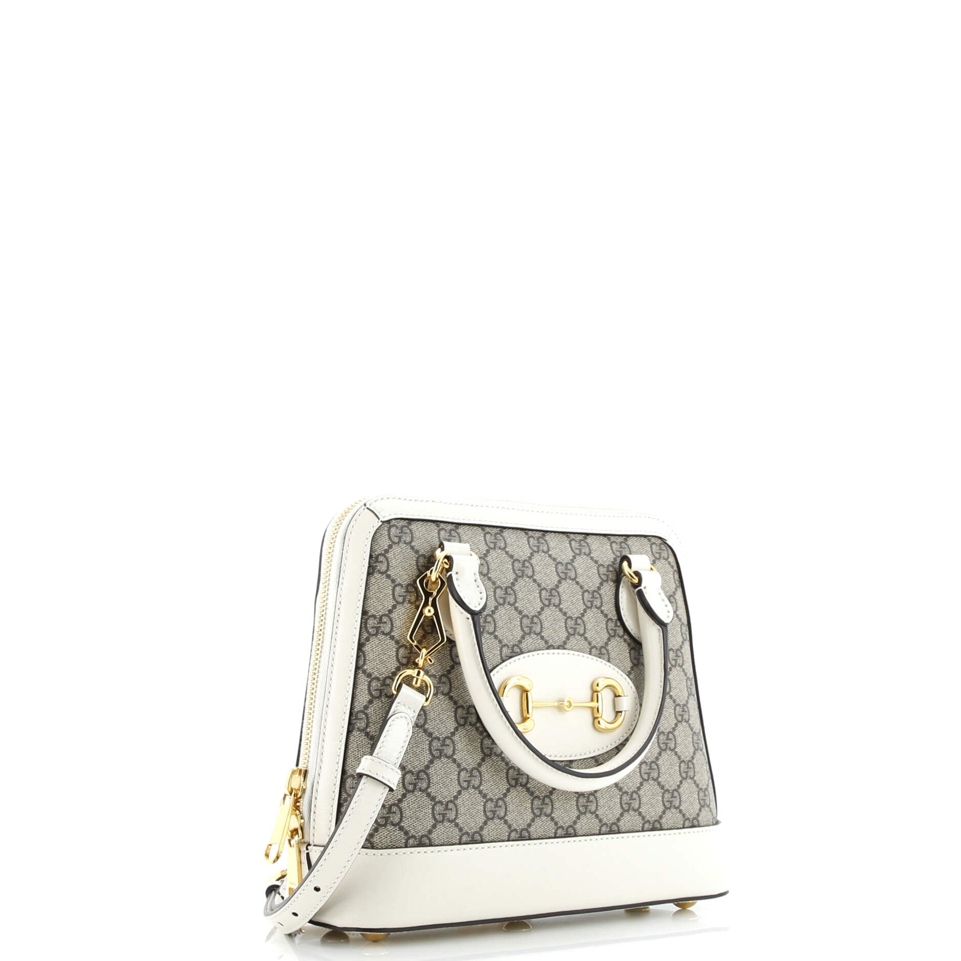 Gucci Horsebit 1955 Top Handle Bag GG Coated Canvas with Leather Small