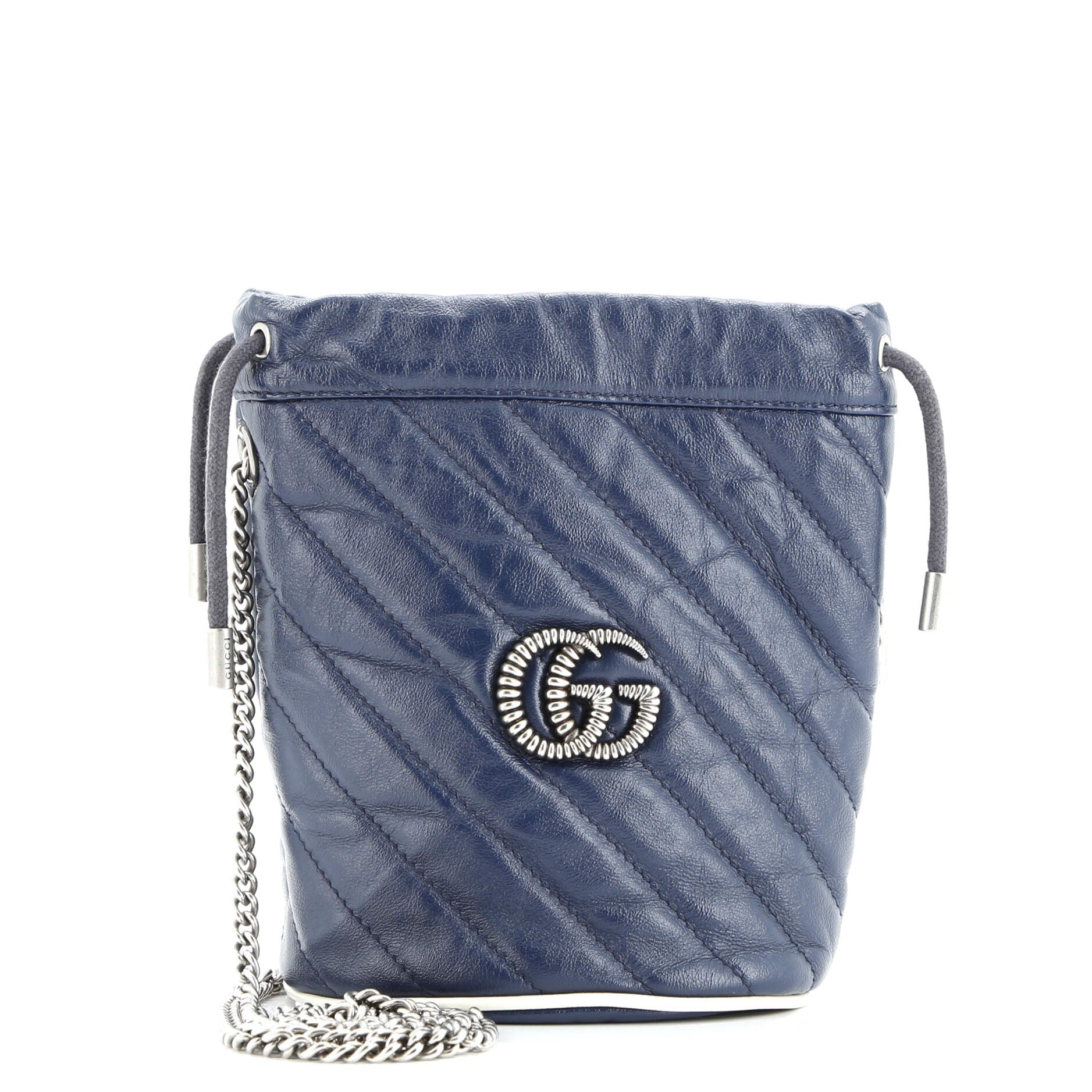 Gucci GG Marmont Bucket Bag Diagonal Quilted Leather Mini