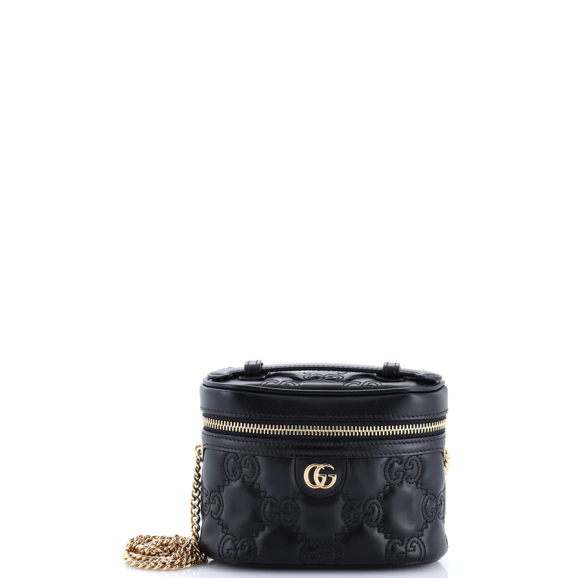 Gucci Top Handle Vanity Chain Bag GG Matelasse Leather Mini