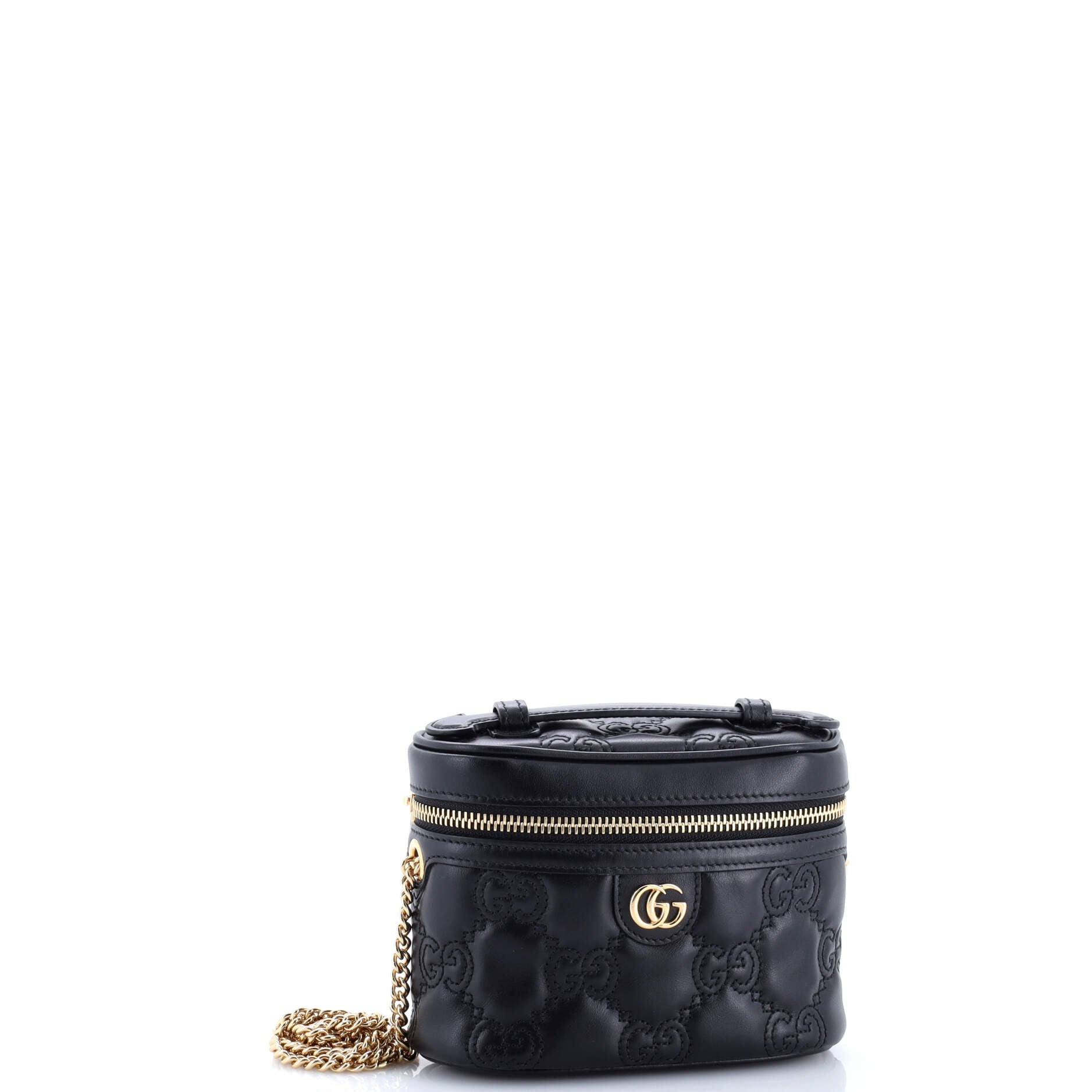 Gucci Top Handle Vanity Chain Bag GG Matelasse Leather Mini