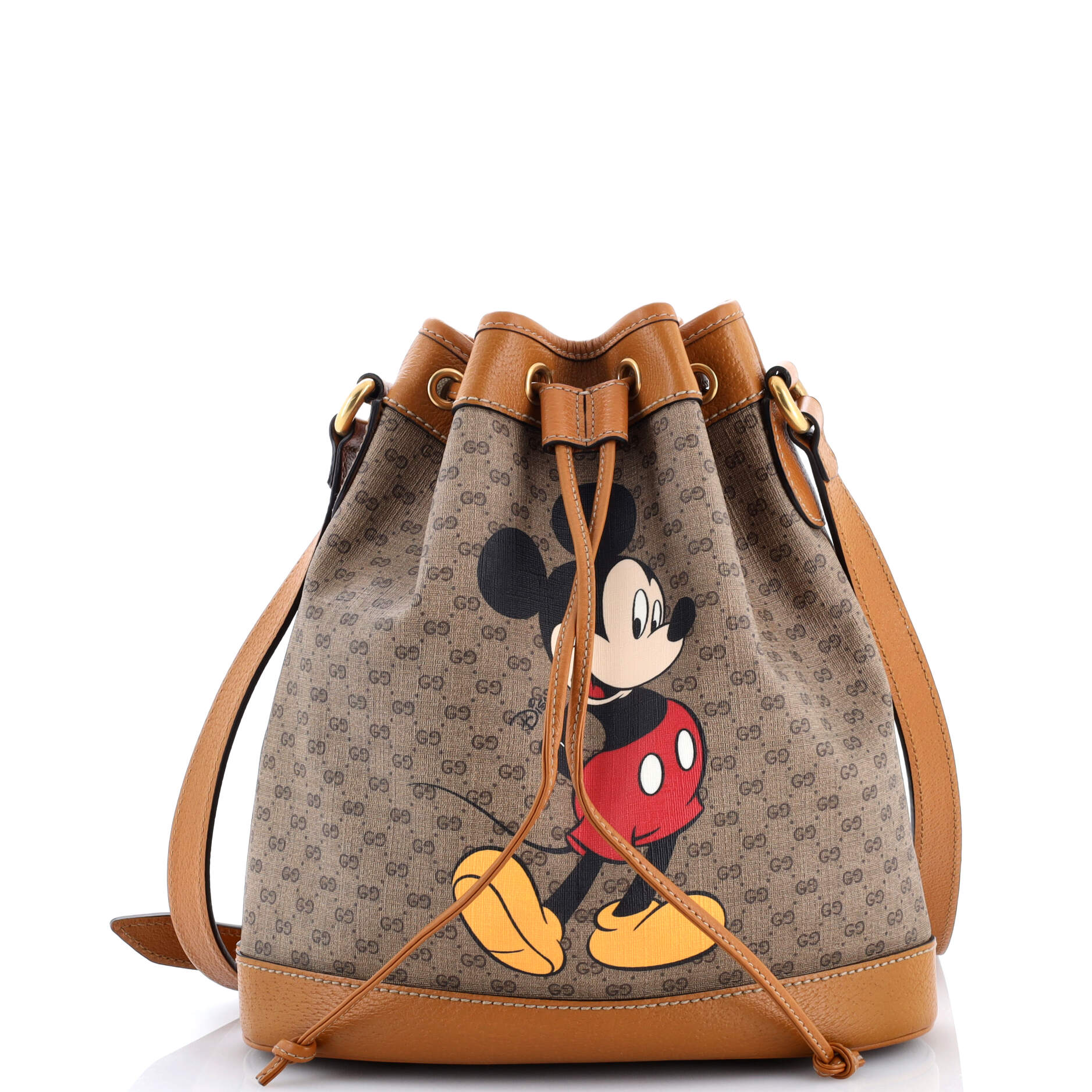Gucci Disney Mickey Mouse Bucket Bag Printed Mini GG Coated Canvas