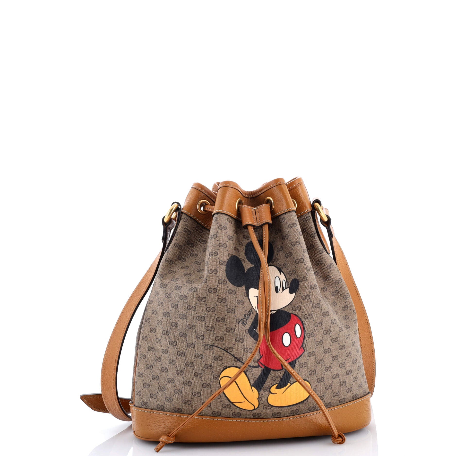 Gucci Disney Mickey Mouse Bucket Bag Printed Mini GG Coated Canvas