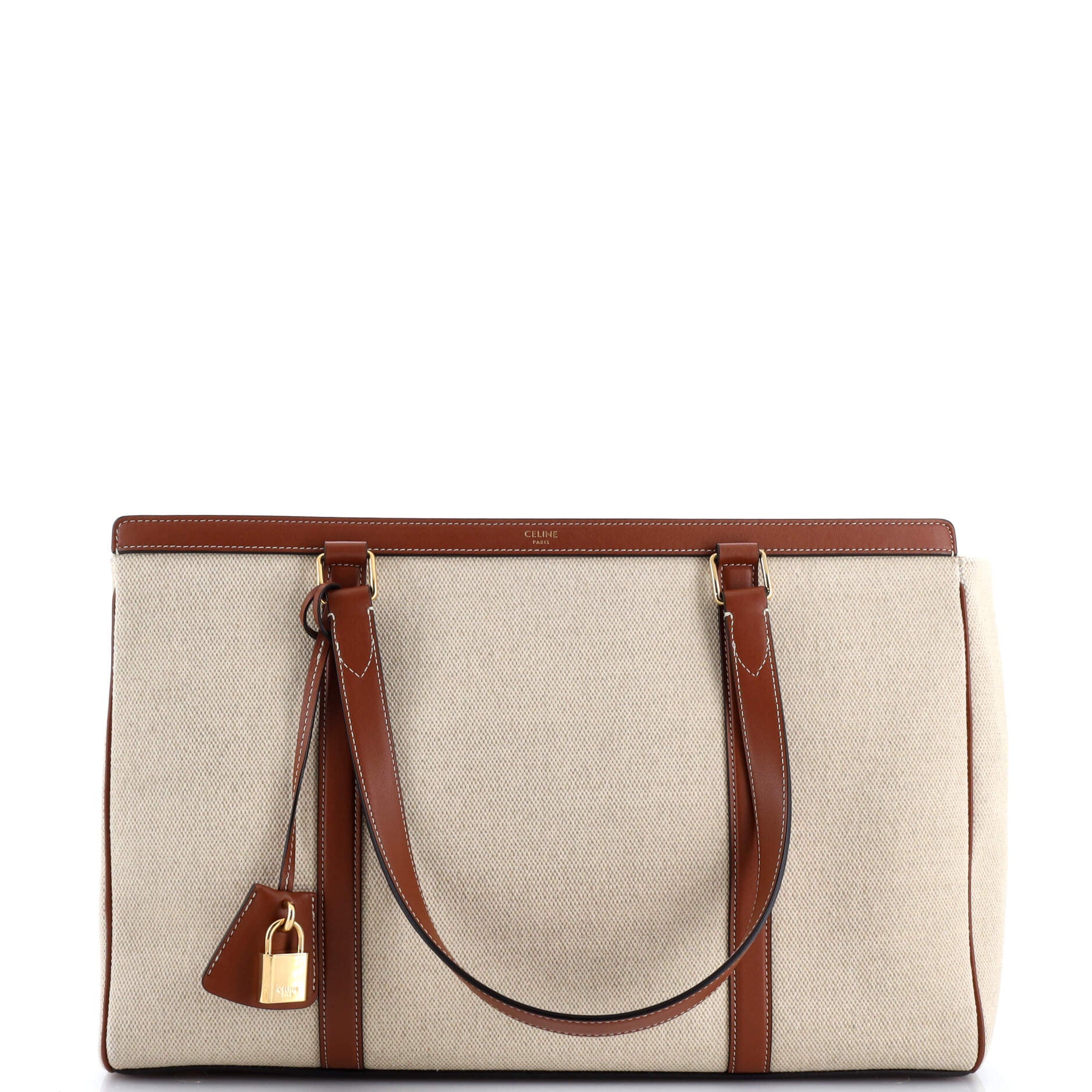 Celine Cabas 16 Bag Canvas with Leather Medium