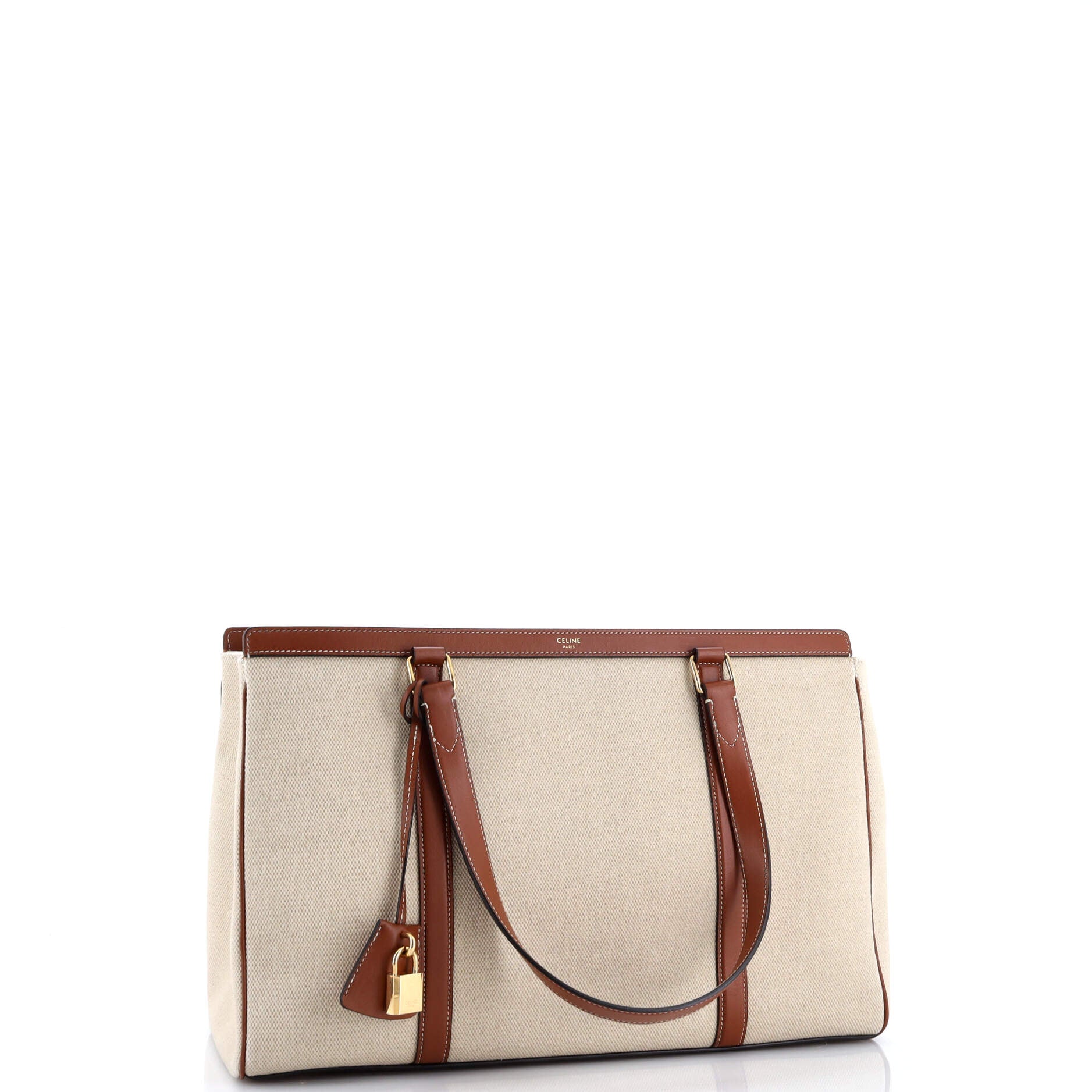Celine Cabas 16 Bag Canvas with Leather Medium