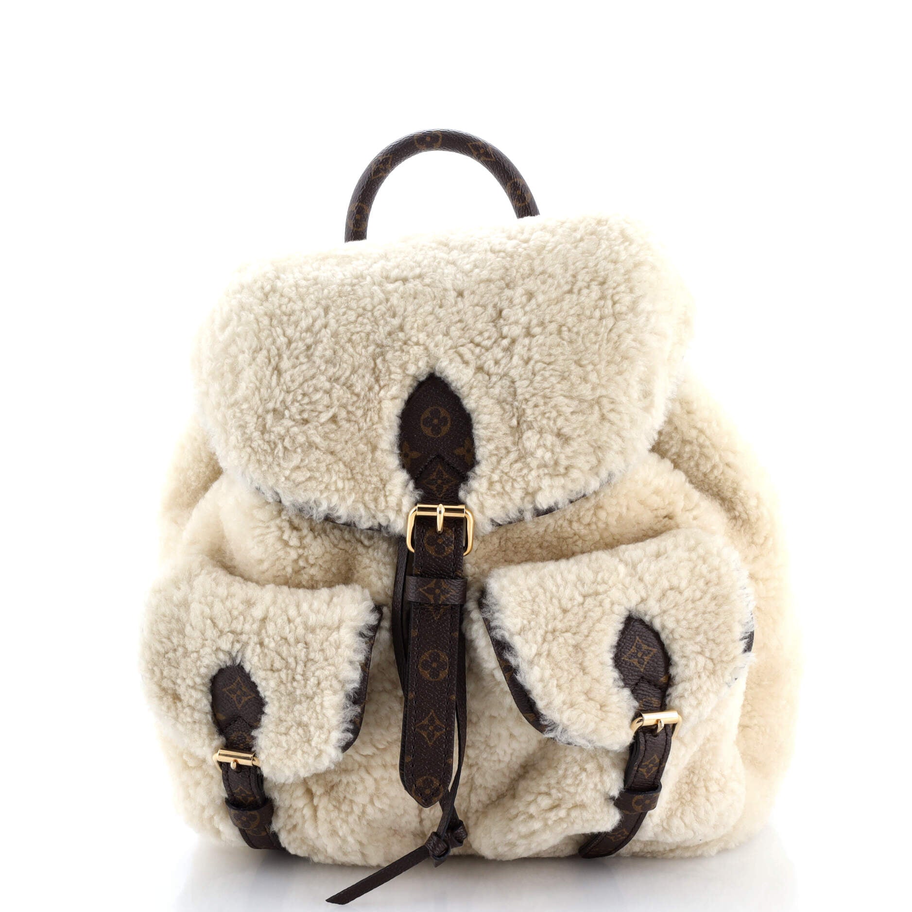 Louis Vuitton LV Ski Backpack Shearling and Monogram Canvas
