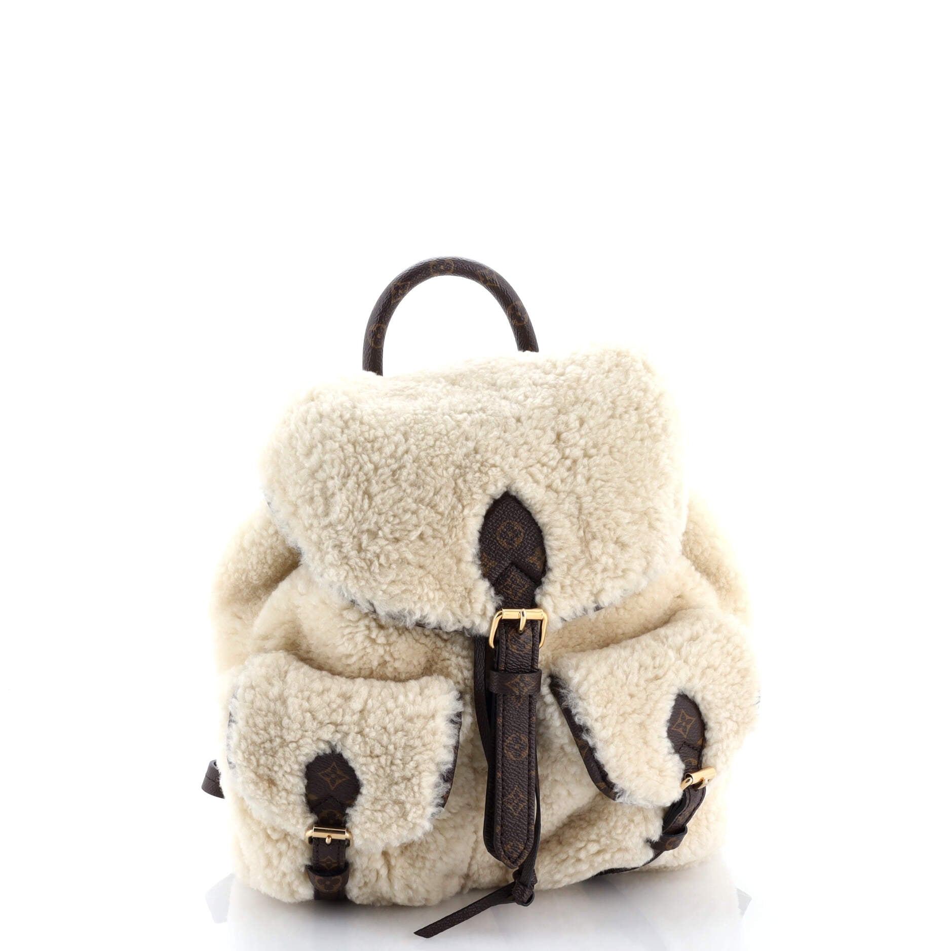 Louis Vuitton LV Ski Backpack Shearling and Monogram Canvas