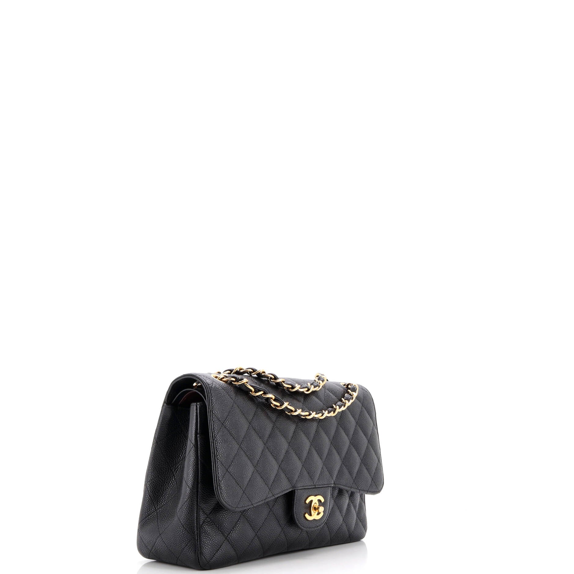 Chanel Classic Double Flap Bag Quilted Caviar Jumbo