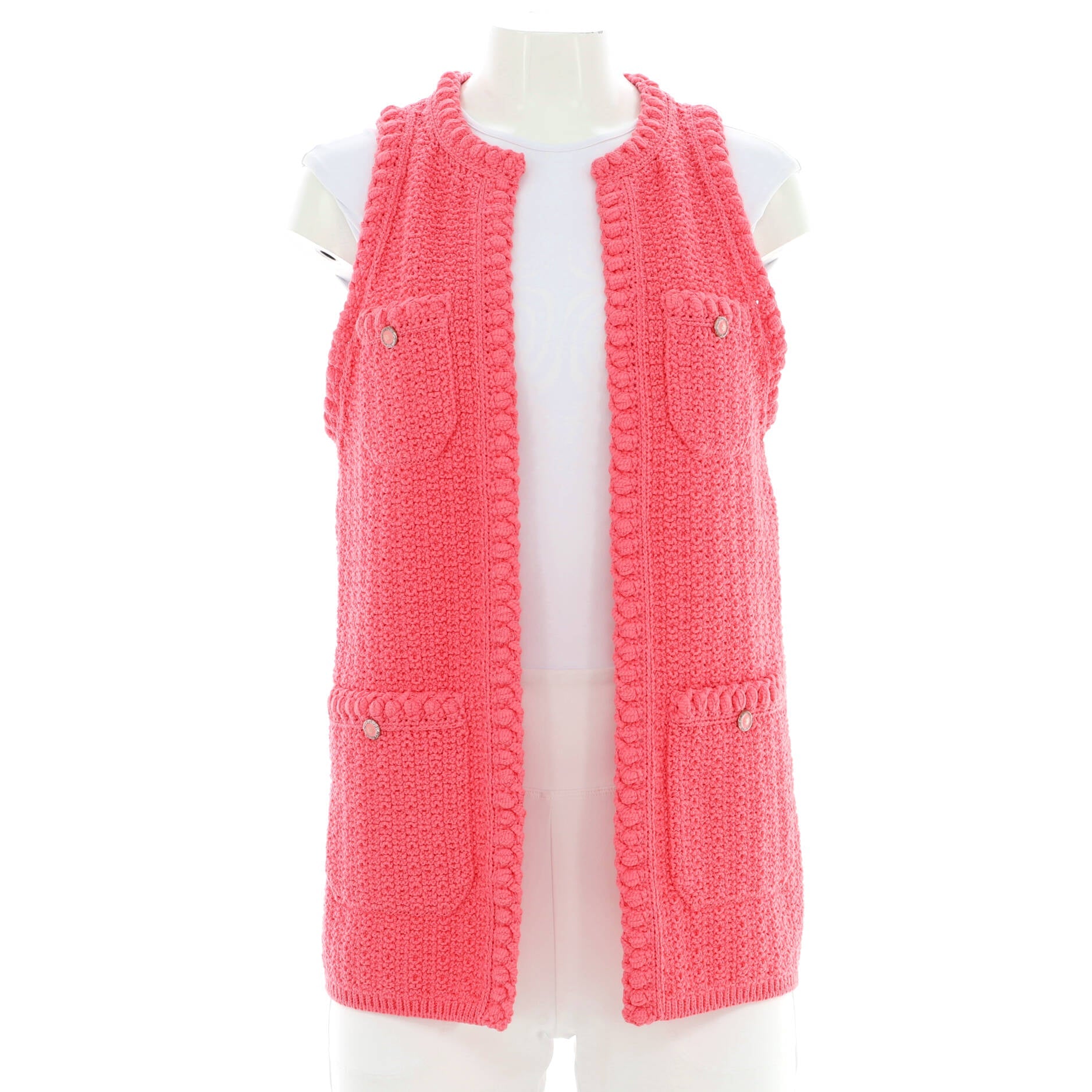 Chanel Women's Four Pocket Vest Cotton Blend