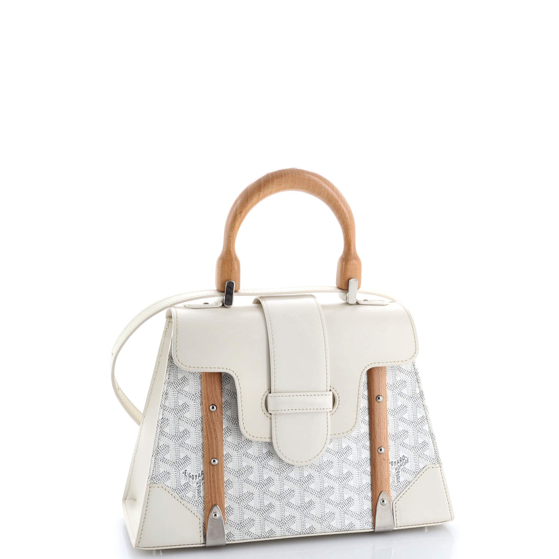 Goyard Saigon Top Handle Bag Coated Canvas with Leather PM