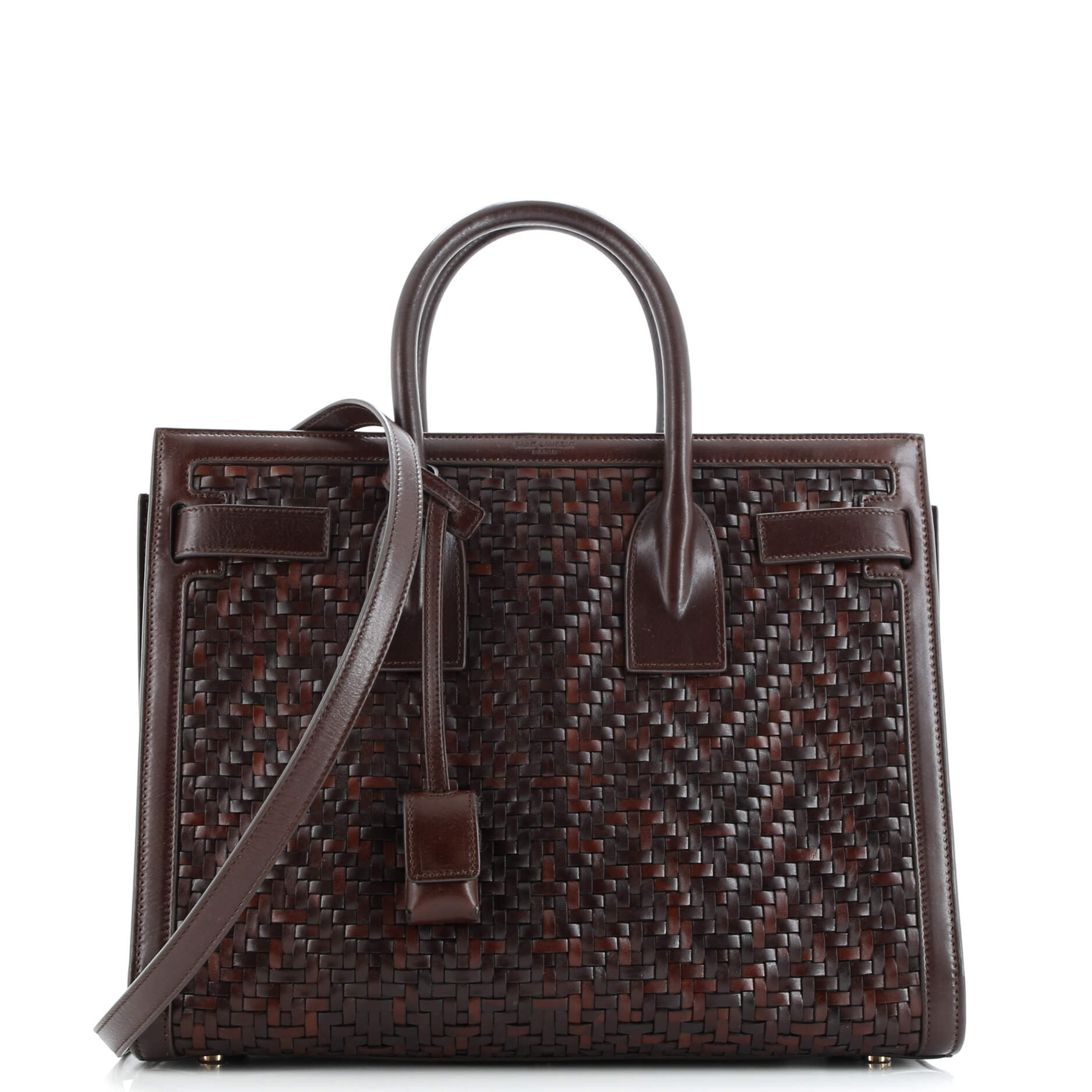Saint Laurent Sac de Jour Bag Woven Leather Small