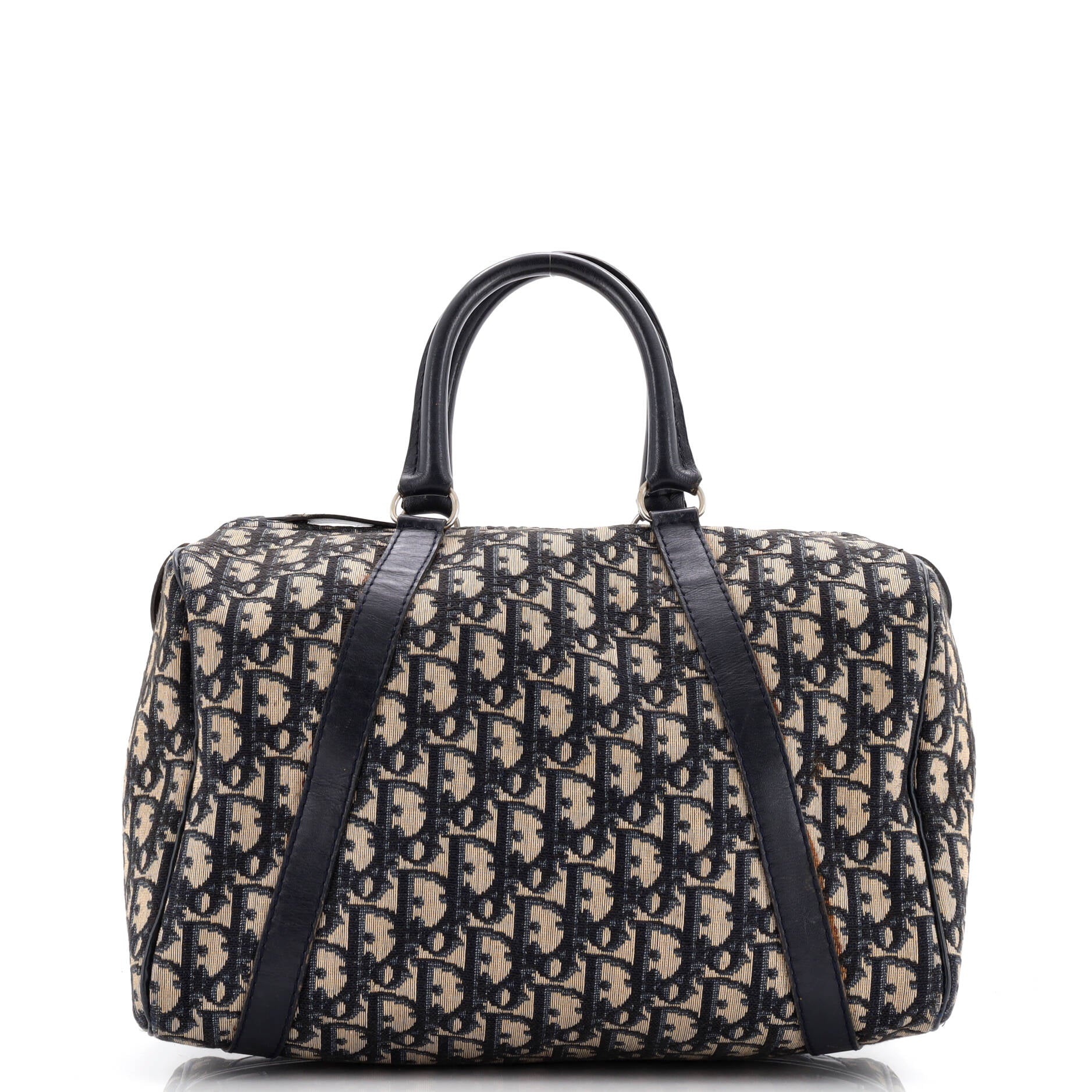 Christian Dior Vintage Trotter Boston Bag Diorissimo Canvas Medium