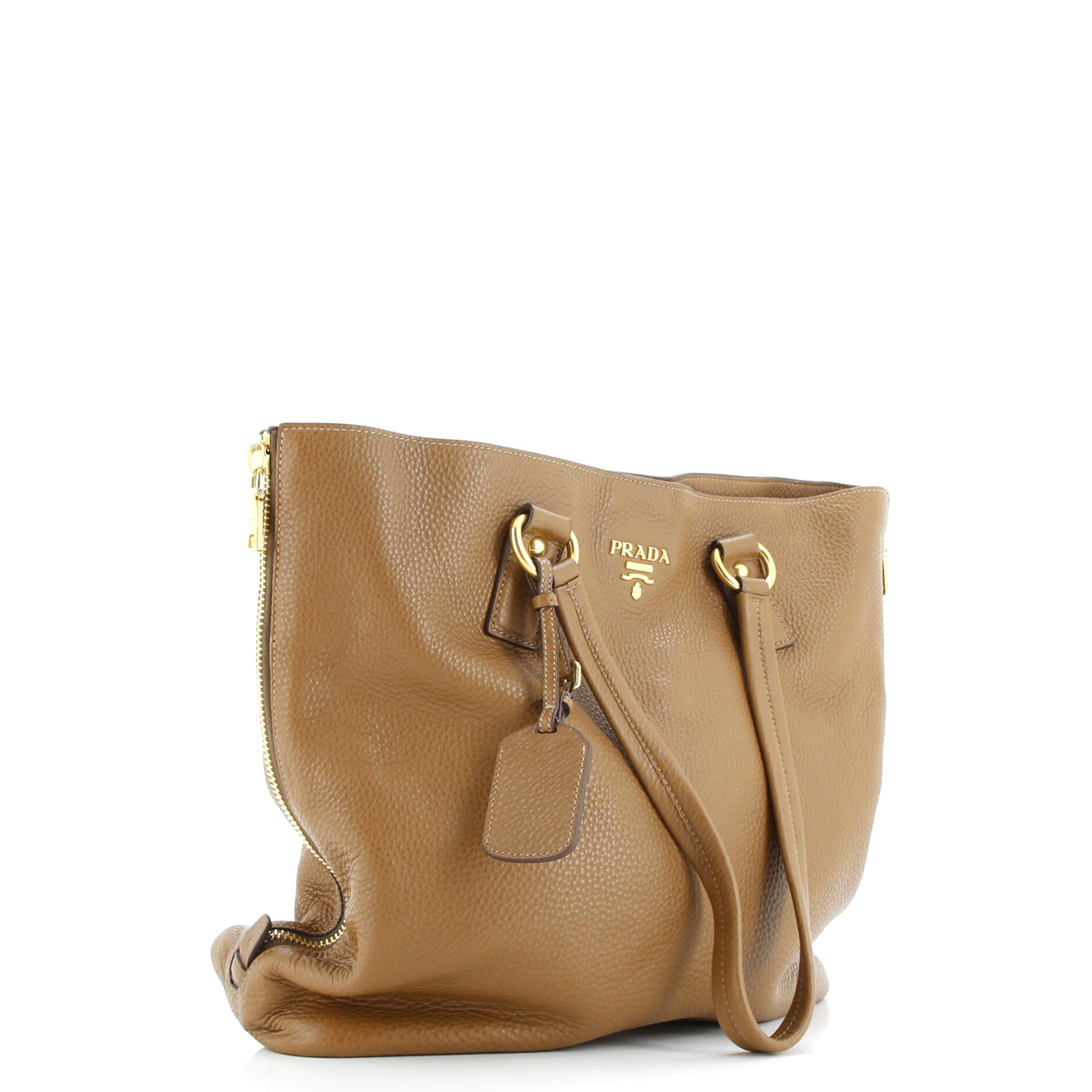 Prada Side Zip Shopper Tote Vitello Daino Large